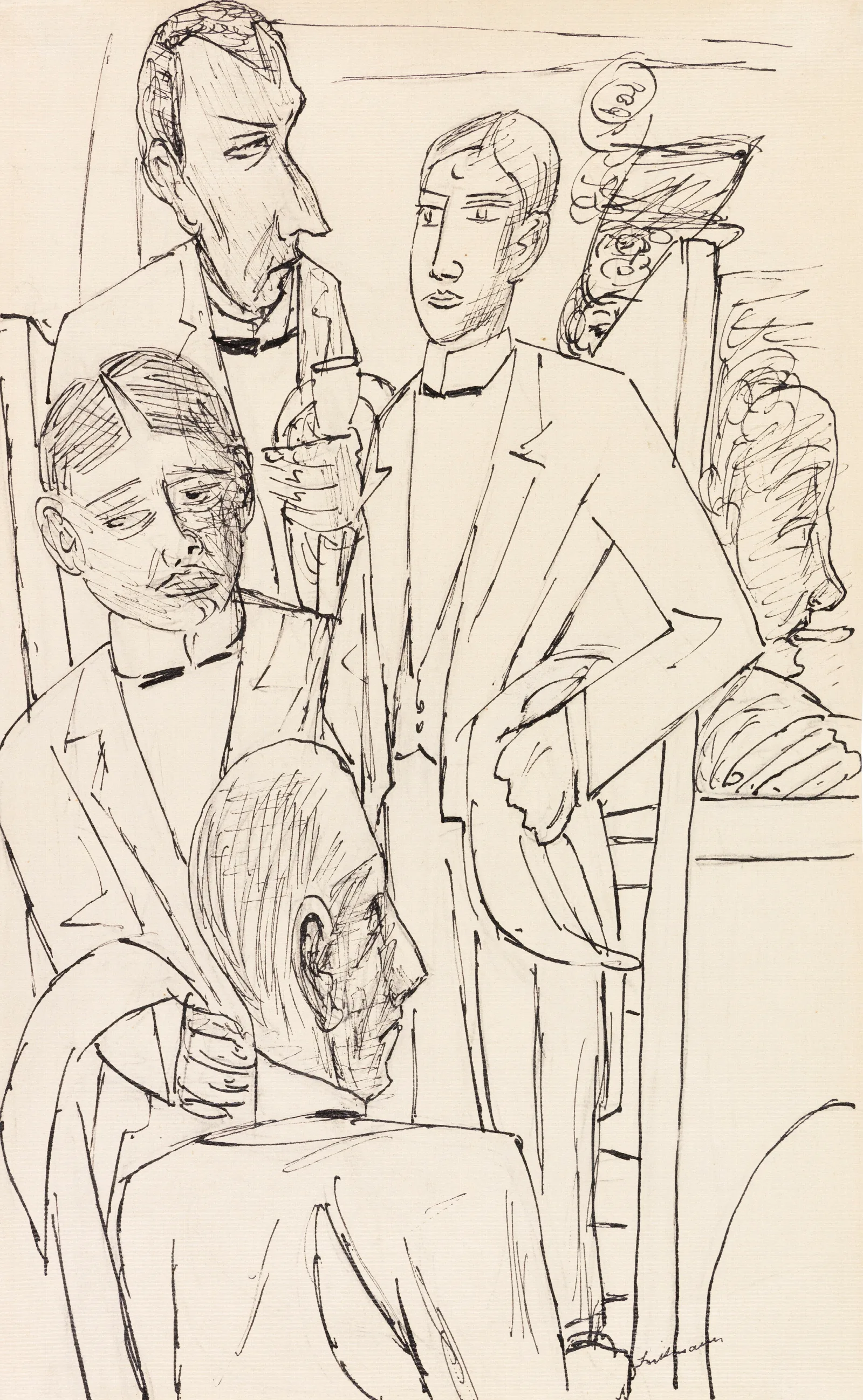 Die Grosen Kellner Wall Art by Max Beckmann - Canvas Print