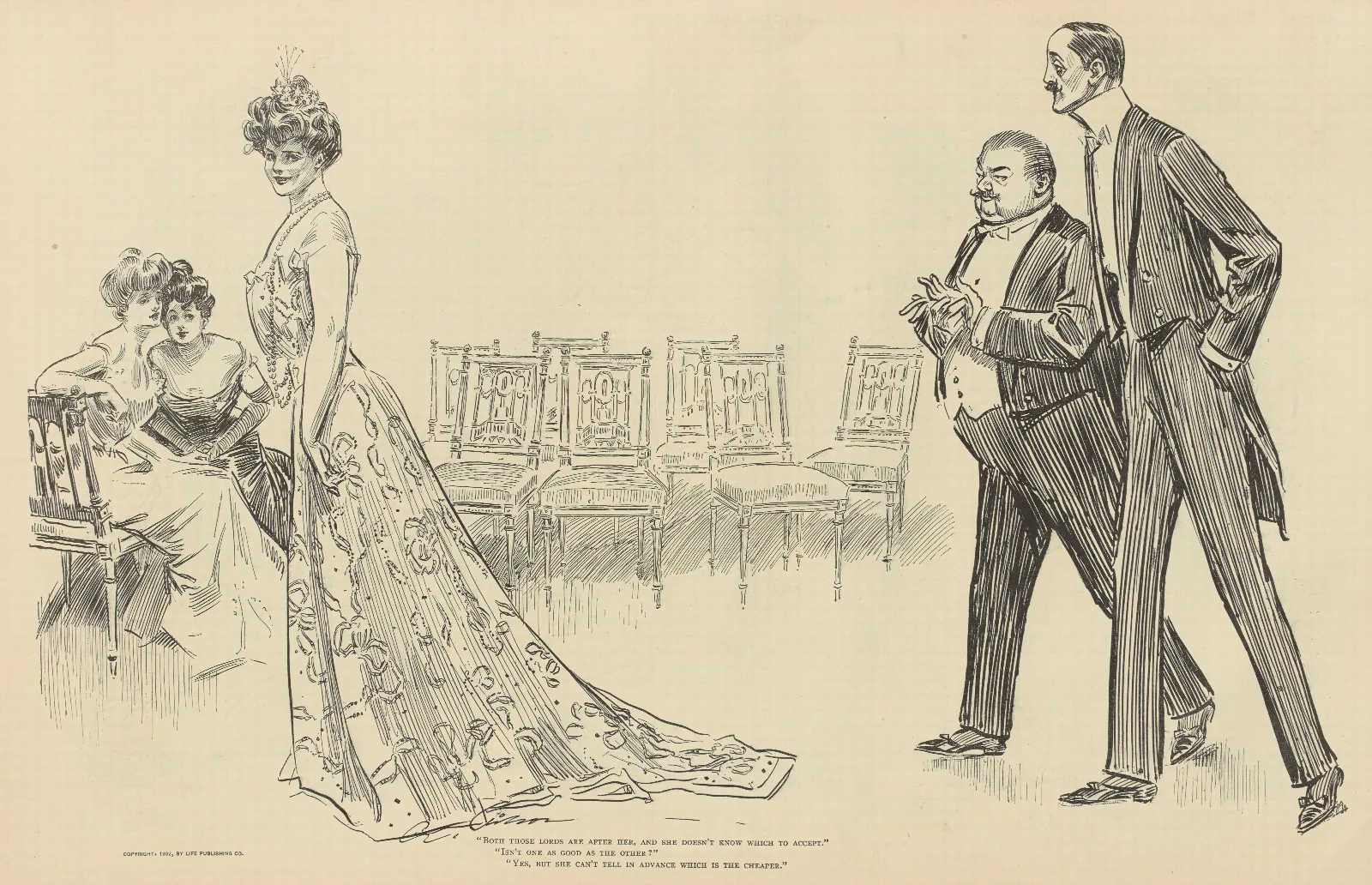 Both Those Lords Are After Her Wall Art by Charles Dana Gibson - Canvas Print