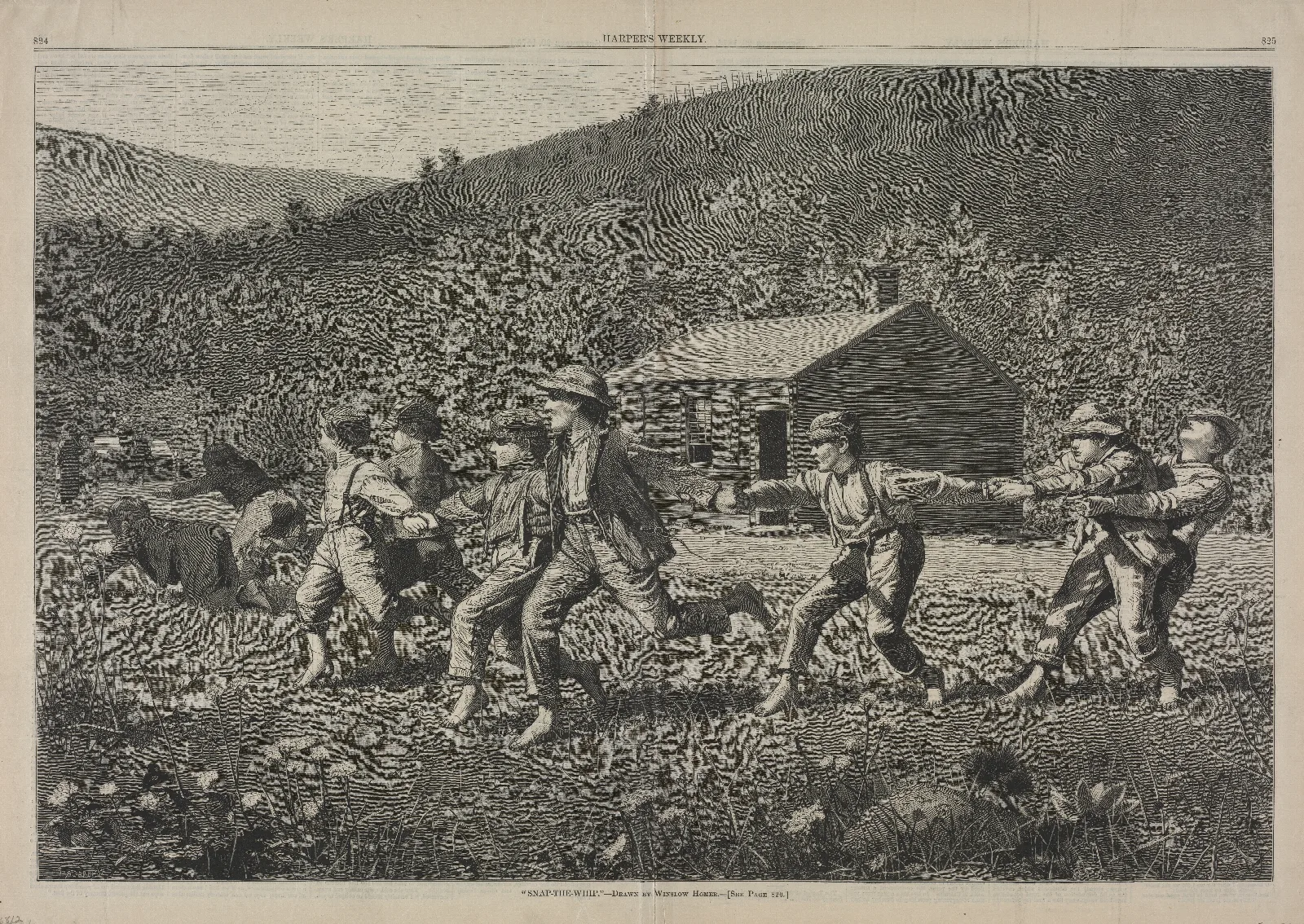 Snap The Whip 2 Wall Art by Winslow Homer - Canvas Print