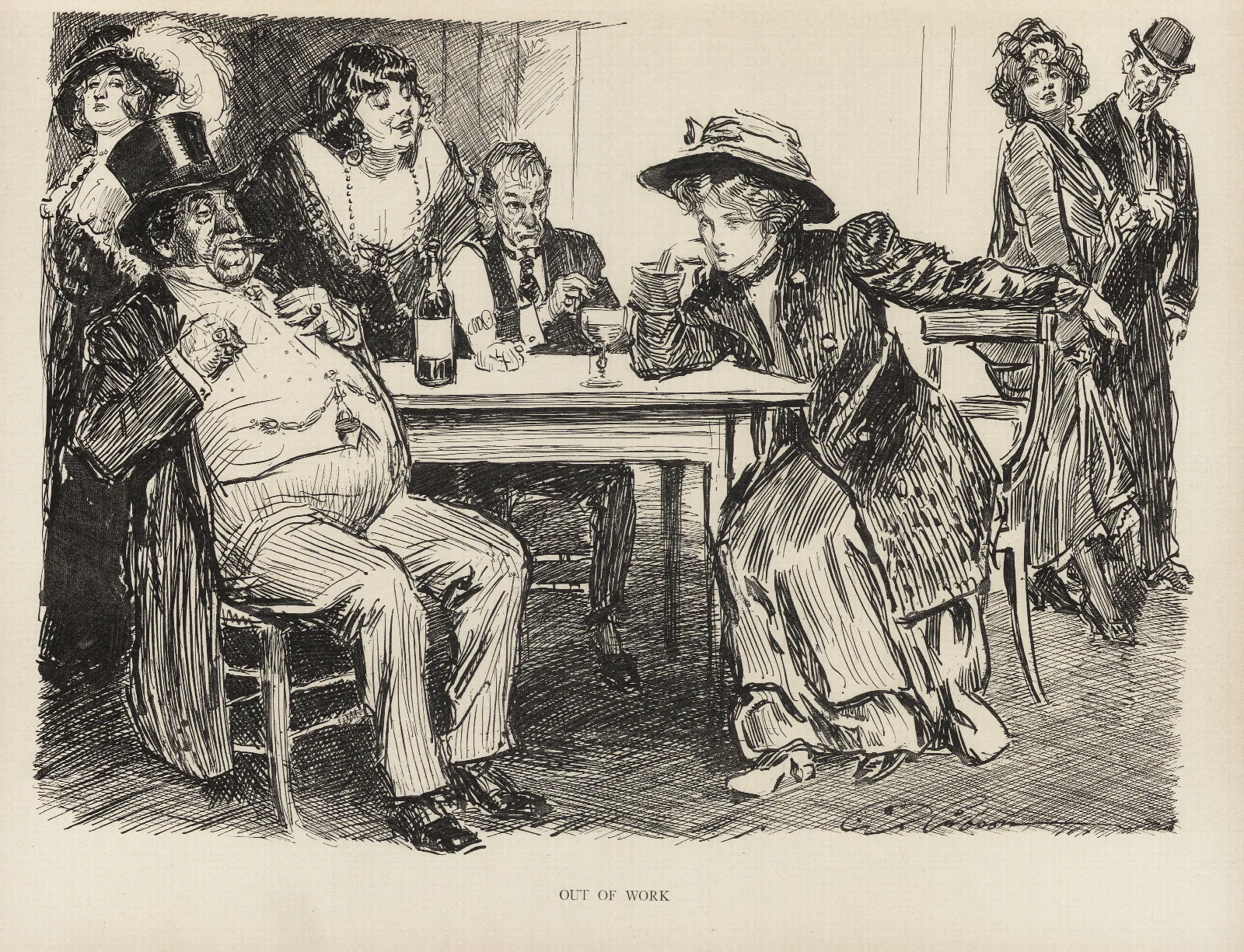 Out Of Work Wall Art by Charles Dana Gibson - Canvas Print