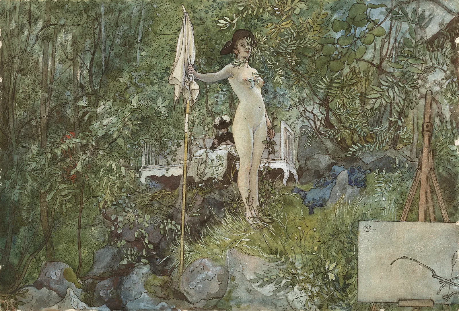 Open Air Studio 2 Wall Art by Carl Larsson - Canvas Print