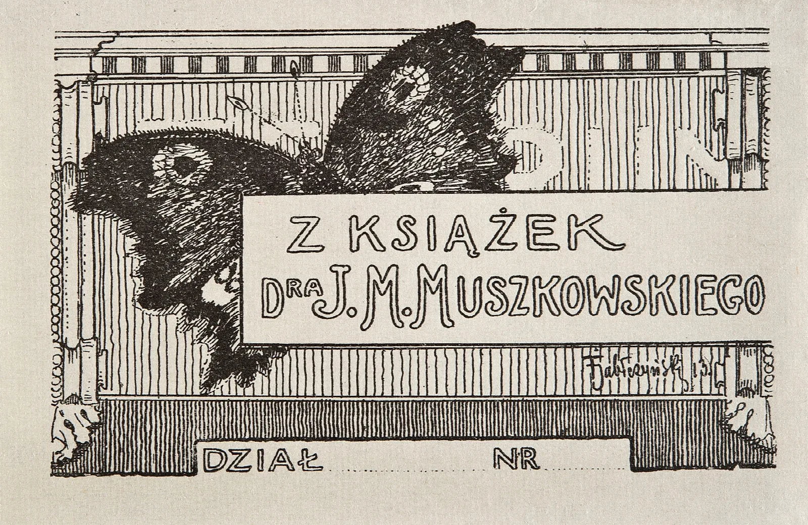 Bookplate Of Jan Muszkat Muszkowski Wall Art by Feliks Jabłczyński - Canvas Print