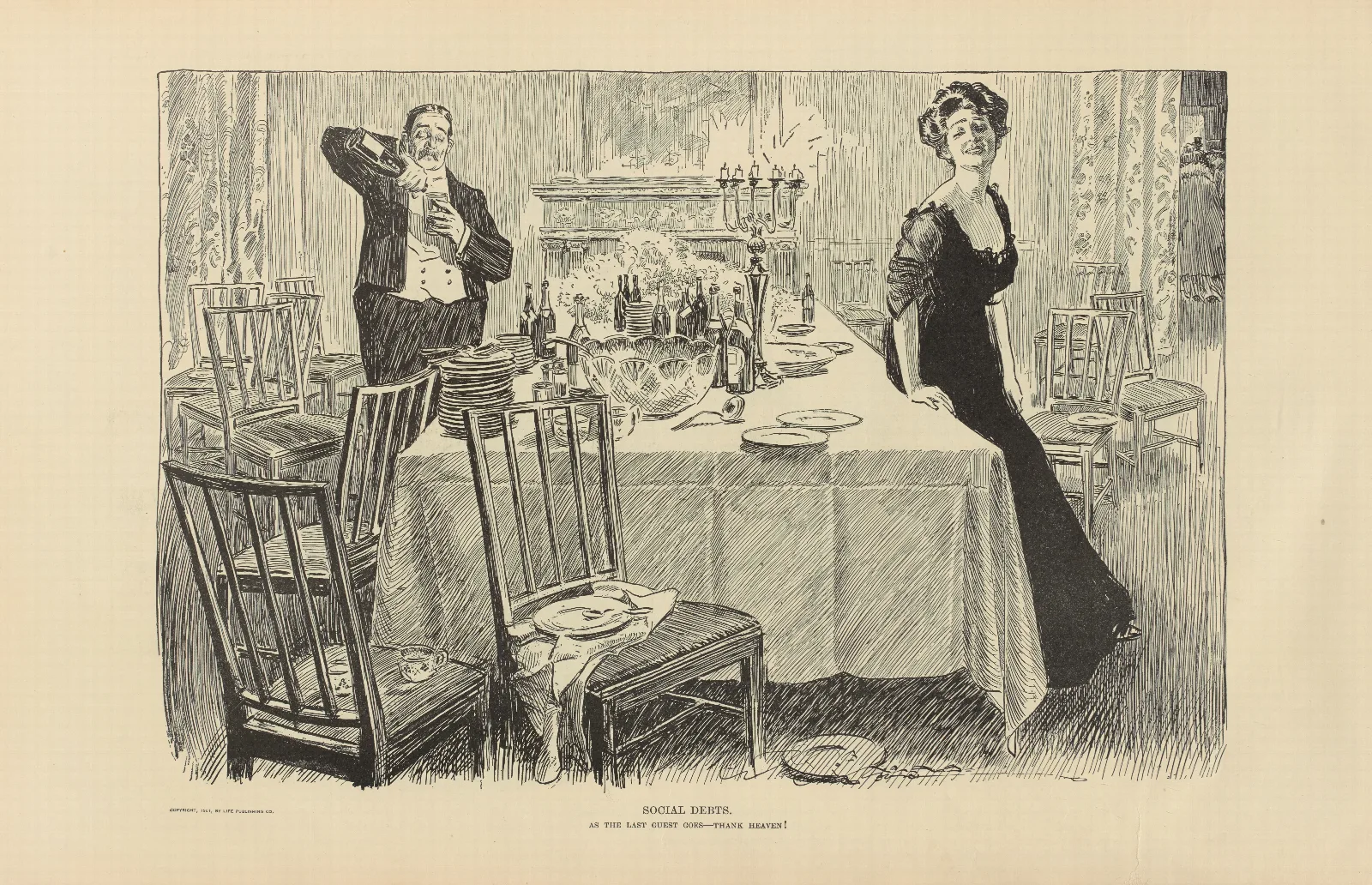 Social Debts Wall Art by Charles Dana Gibson - Canvas Print