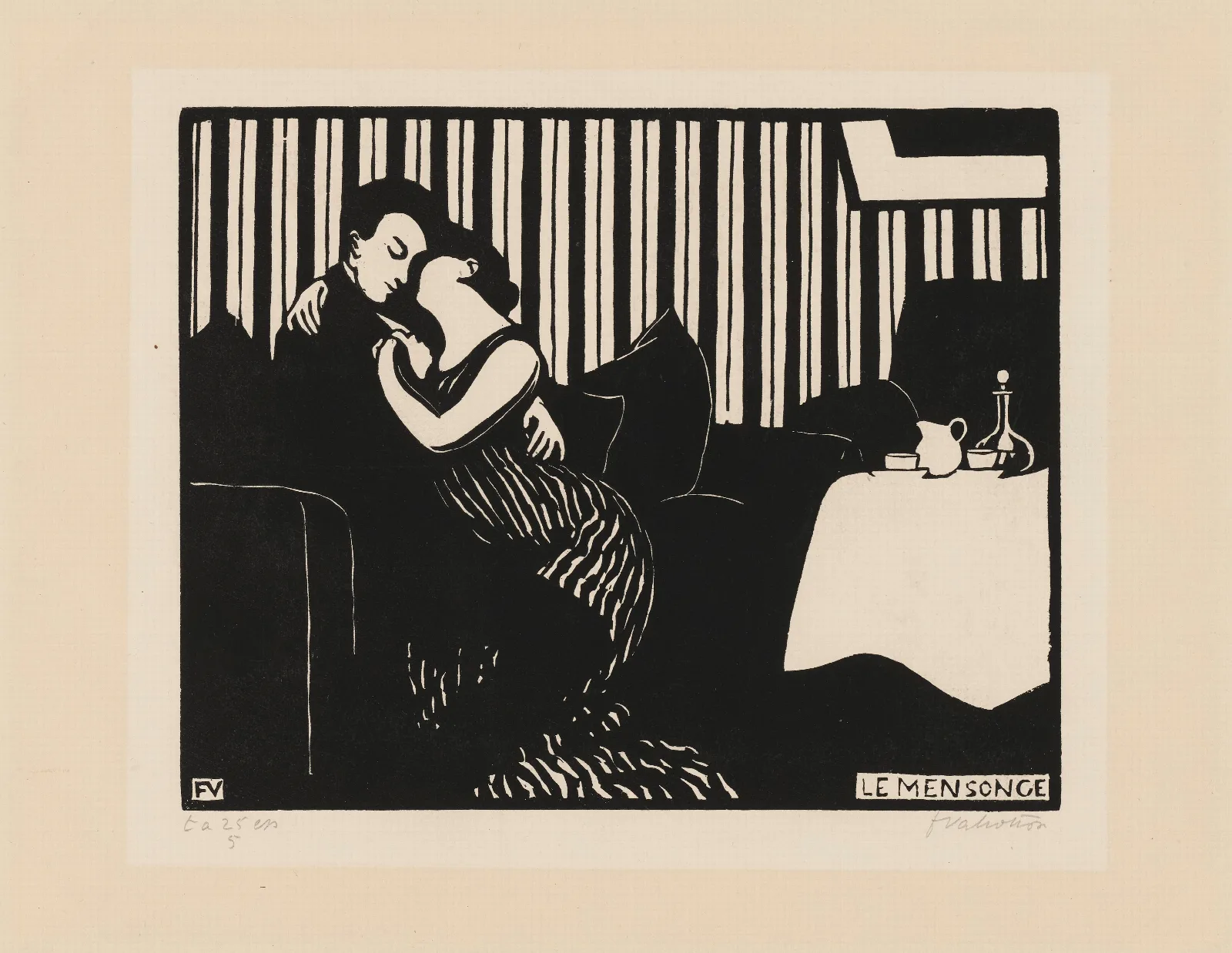 The Lie Le Mensonge Wall Art by Félix Vallotton - Canvas Print