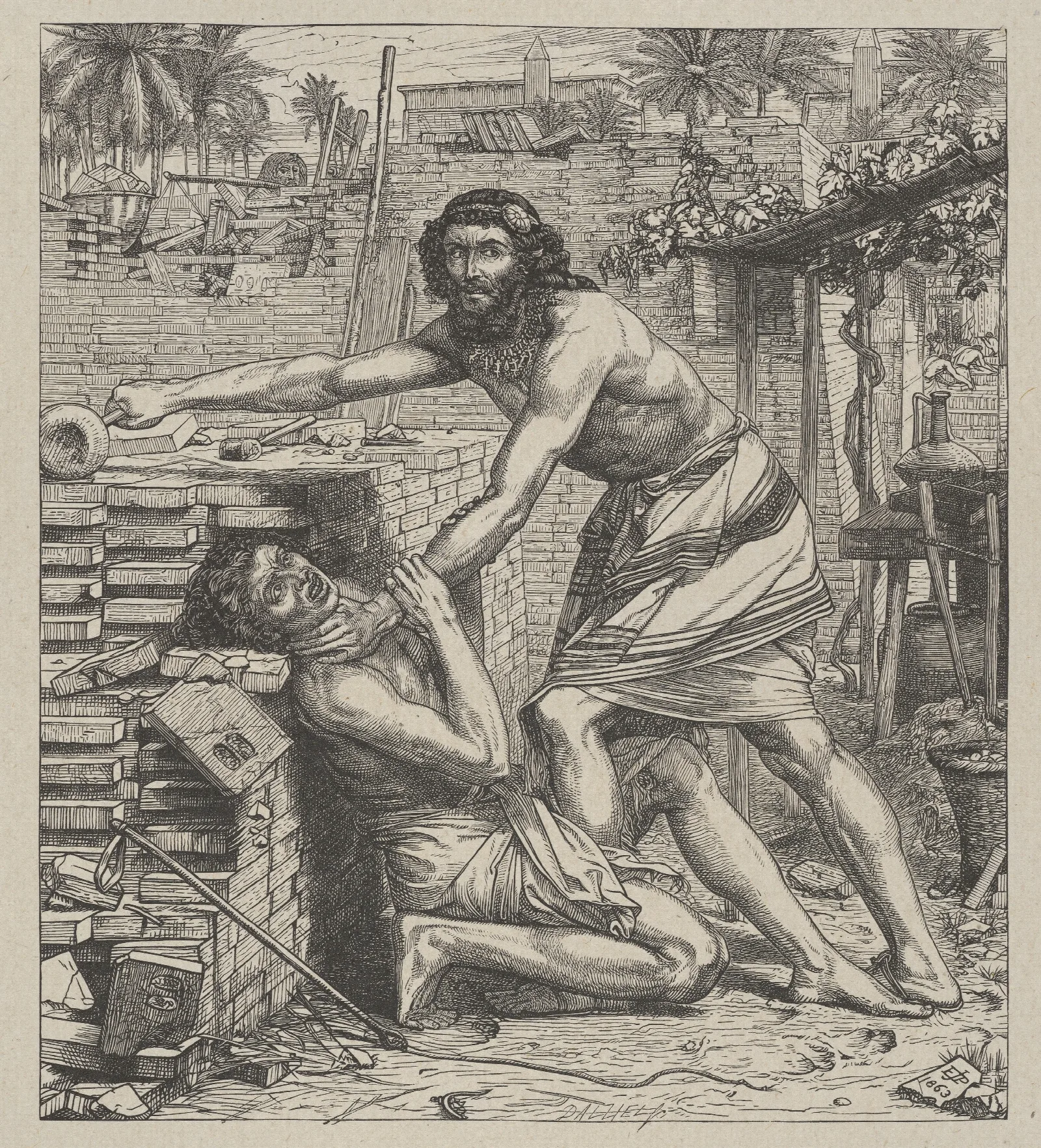 Moses Slaying The Egyptian Wall Art by Edward John Poynter - Canvas Print