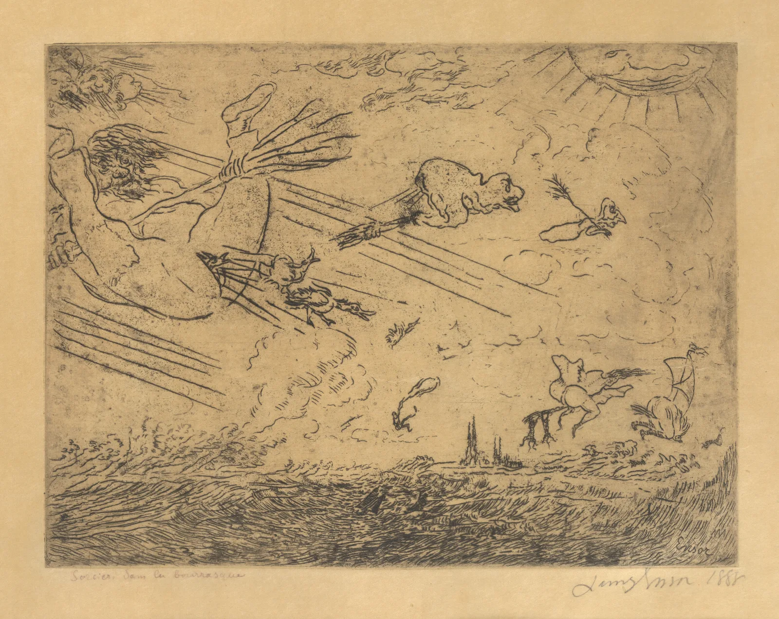 Tovenaars In De Stormwind Wall Art by James Ensor - Canvas Print