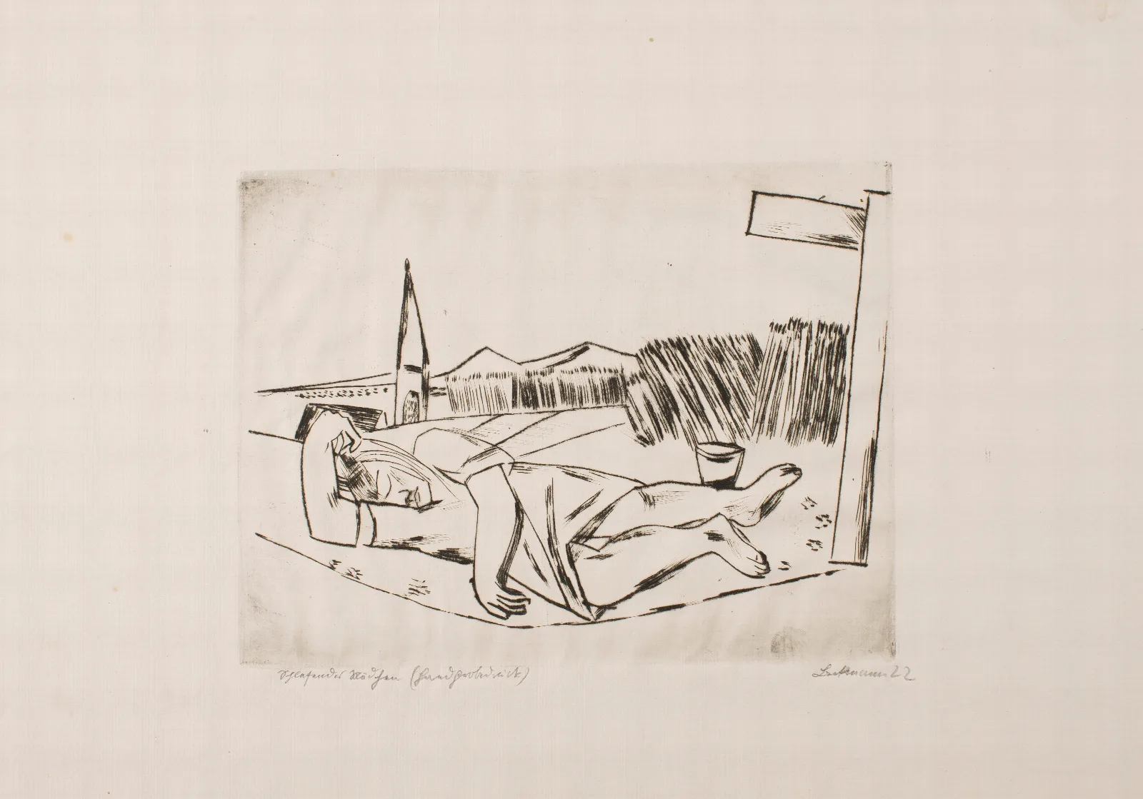 Sleeping Girl In Grain Field Wall Art by Max Beckmann - Canvas Print