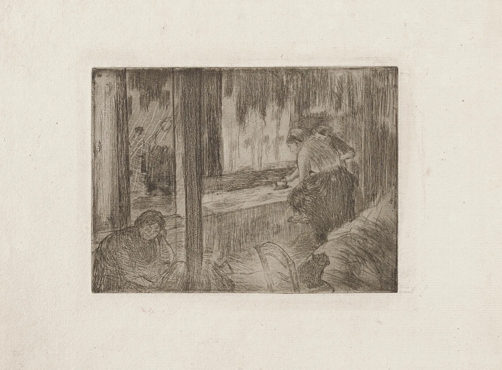 The Laundresses Les Blanchisseuses Wall Art by Edgar Degas - Canvas Print