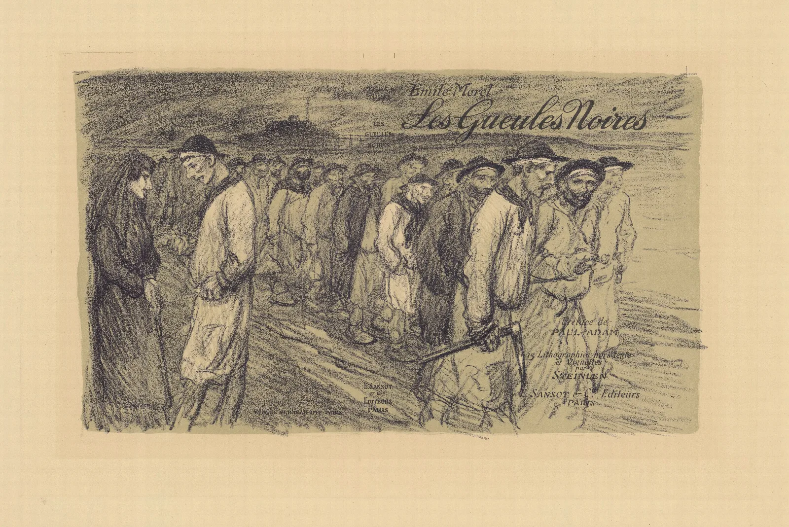 Les Gueules Noires Wall Art by Théophile Alexandre Steinlen - Canvas Print