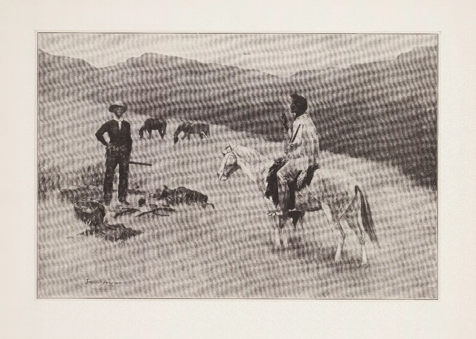 The Parley 2 Wall Art by Frederic Remington - Canvas Print
