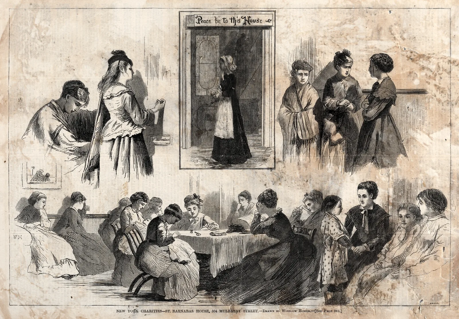 New York Charities St Barnabas House 304 Mulberry Street Wall Art by Winslow Homer - Canvas Print