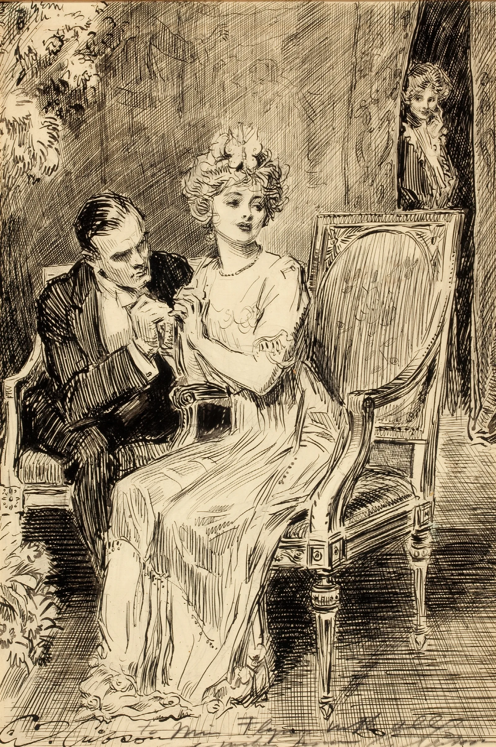 The Proposal 7 Wall Art by Charles Dana Gibson - Canvas Print