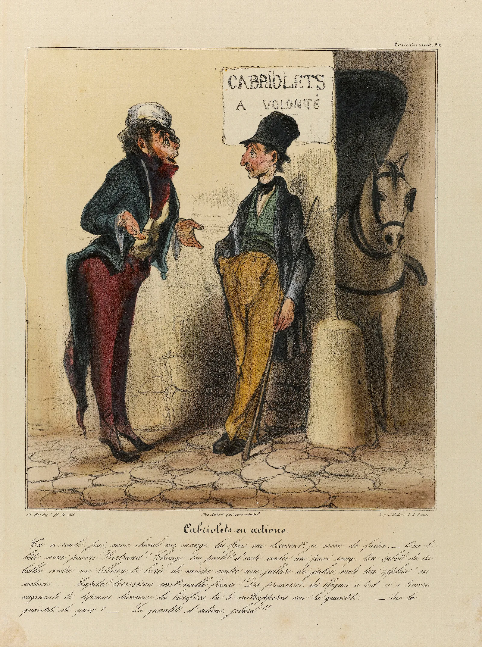 Cabriolets En Actions Wall Art by Honoré Daumier - Canvas Print