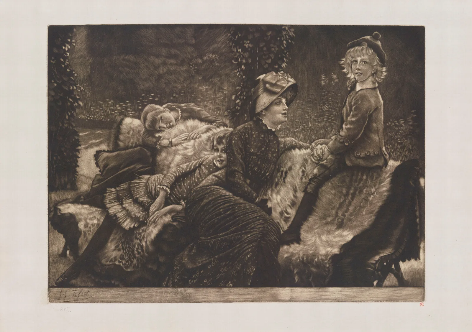 Le Banc De Jardin Wall Art by James Tissot - Canvas Print
