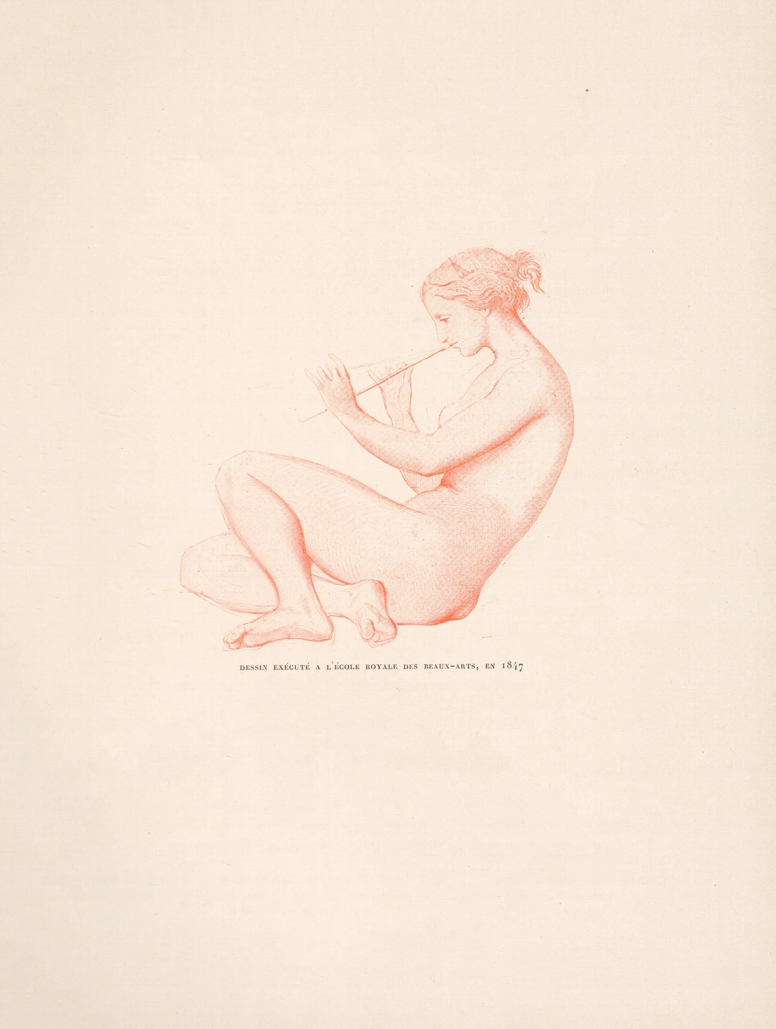 Dessin Execute A Lecole Royale Des Beaux Arls En1847 Wall Art by William Bouguereau - Canvas Print
