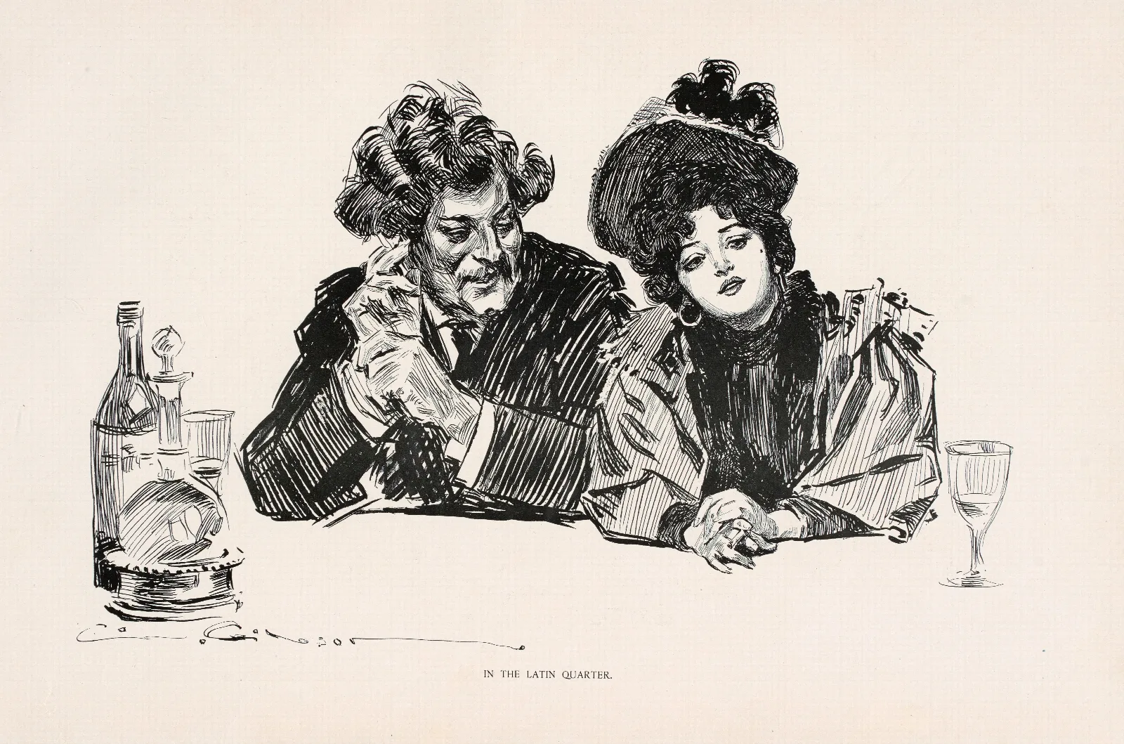 In The Latin Quarter Wall Art by Charles Dana Gibson - Canvas Print