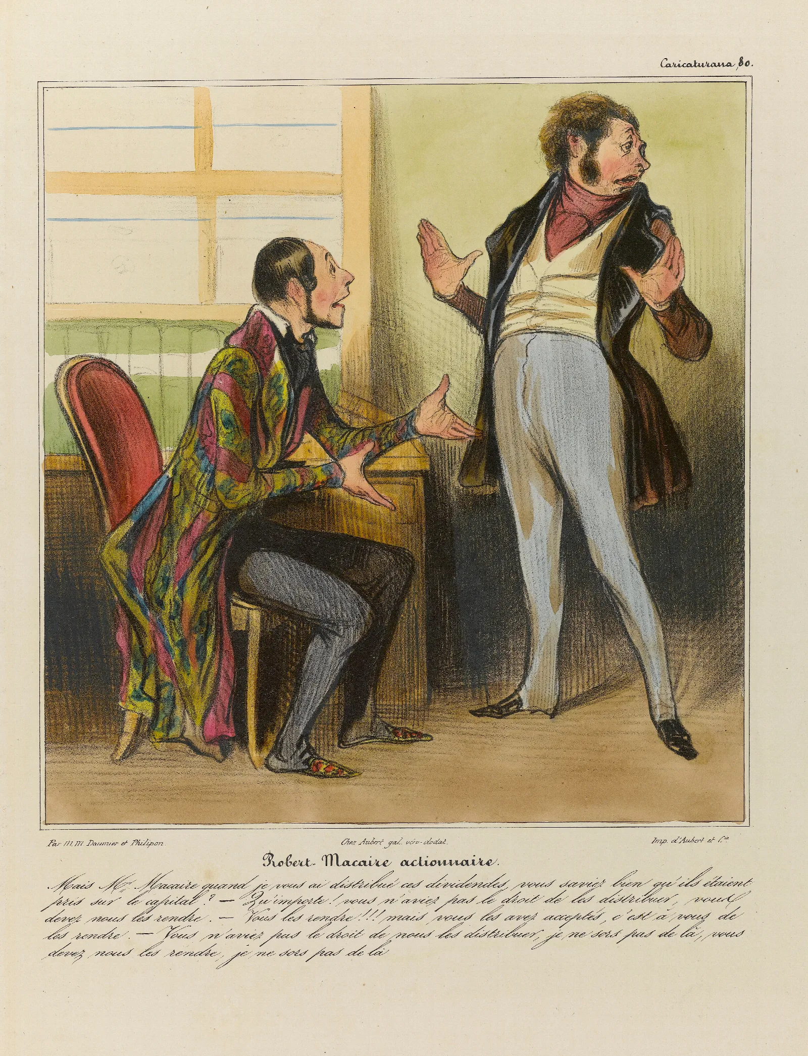 Robert Macaire Actionnaire Wall Art by Honoré Daumier - Canvas Print