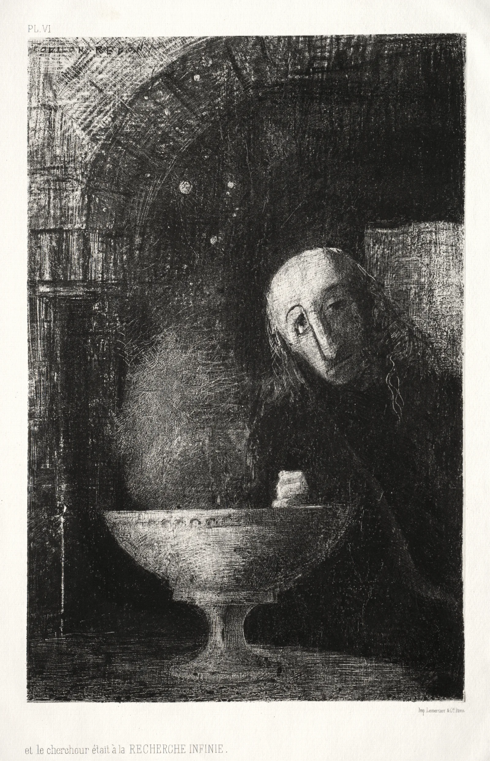 And The Searcher Was Engaged In An Infinite Search 2 Wall Art by Odilon Redon - Canvas Print