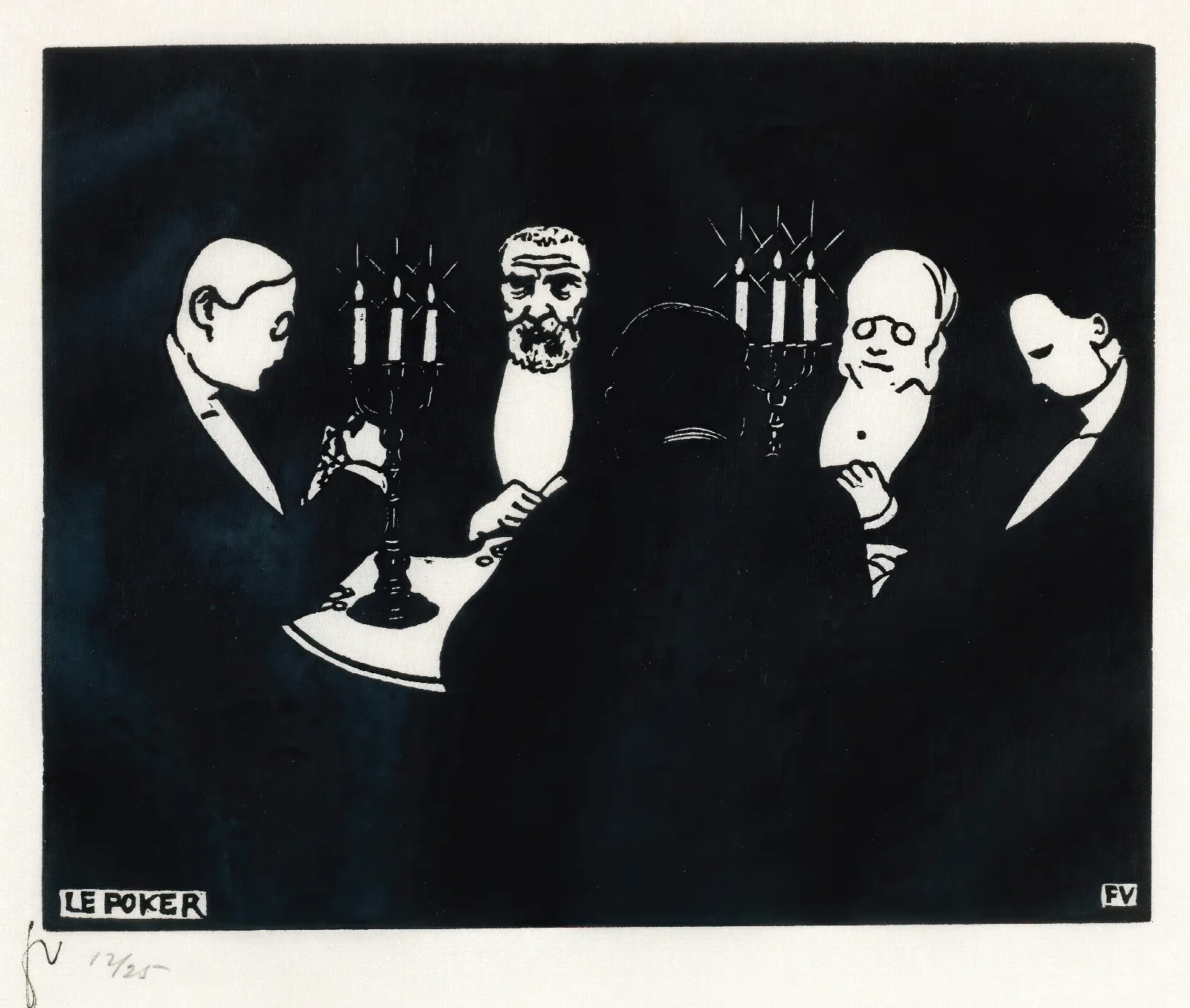 The Pokergame Wall Art by Félix Vallotton - Canvas Print