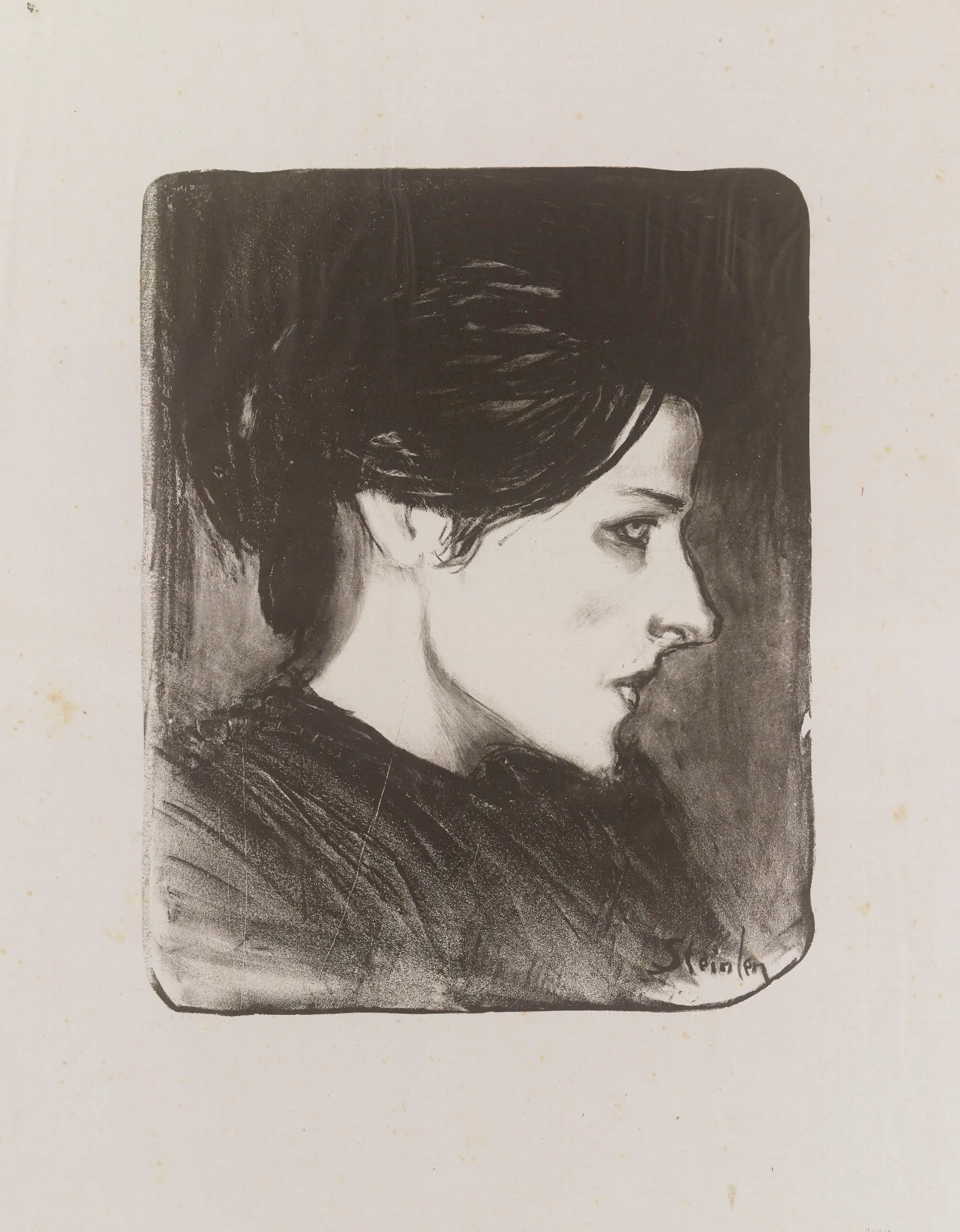 Tete De Femme De Profil A Droite Wall Art by Théophile Alexandre Steinlen - Canvas Print