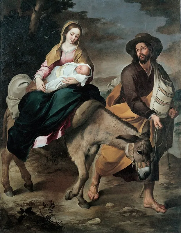 The Flight Into Egypt 7 Wall Art by Bartolomé Estebán Murillo - Canvas Print