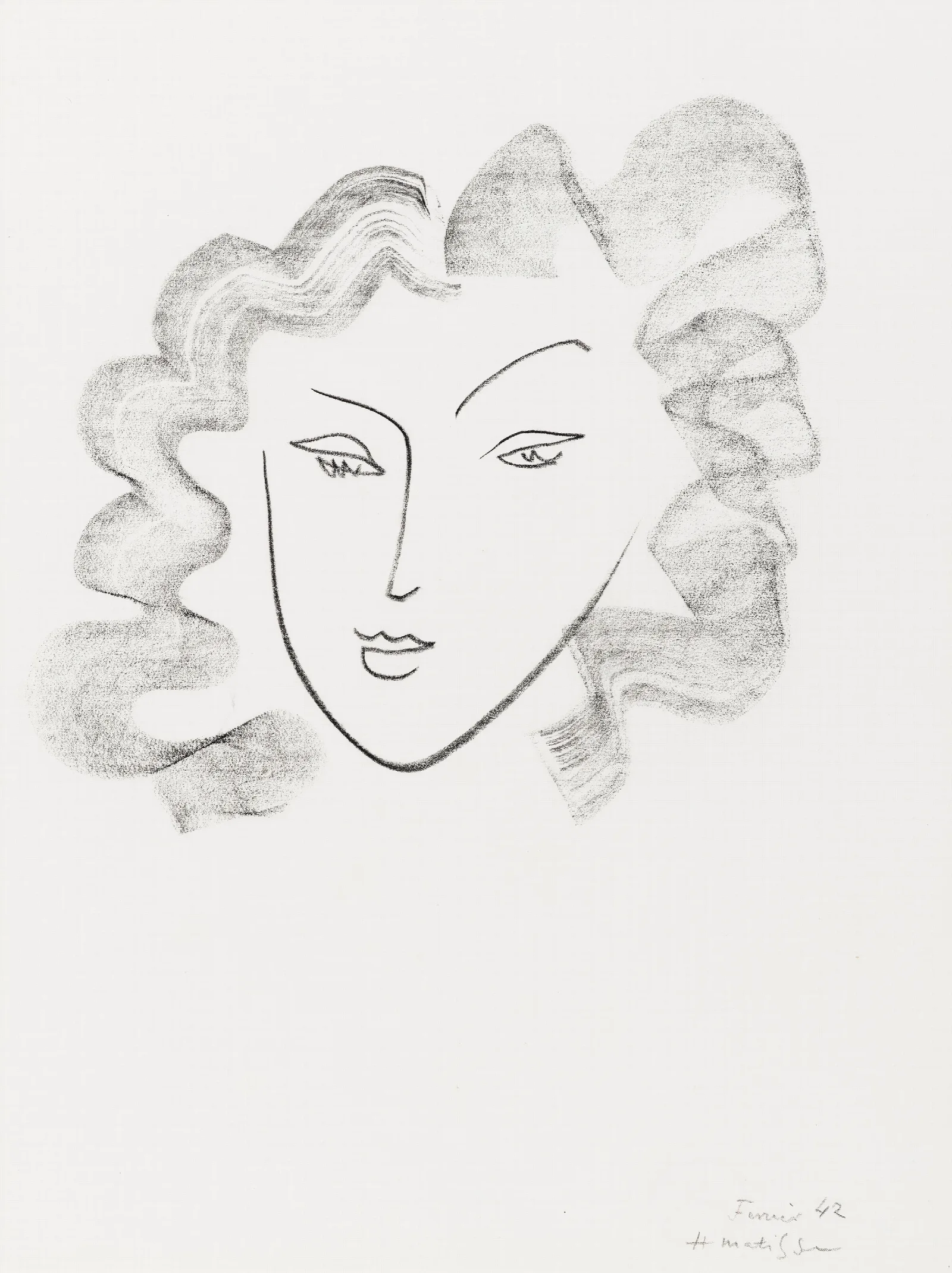 Chevelure Ruban De Fumee Wall Art by Henri Matisse - Canvas Print