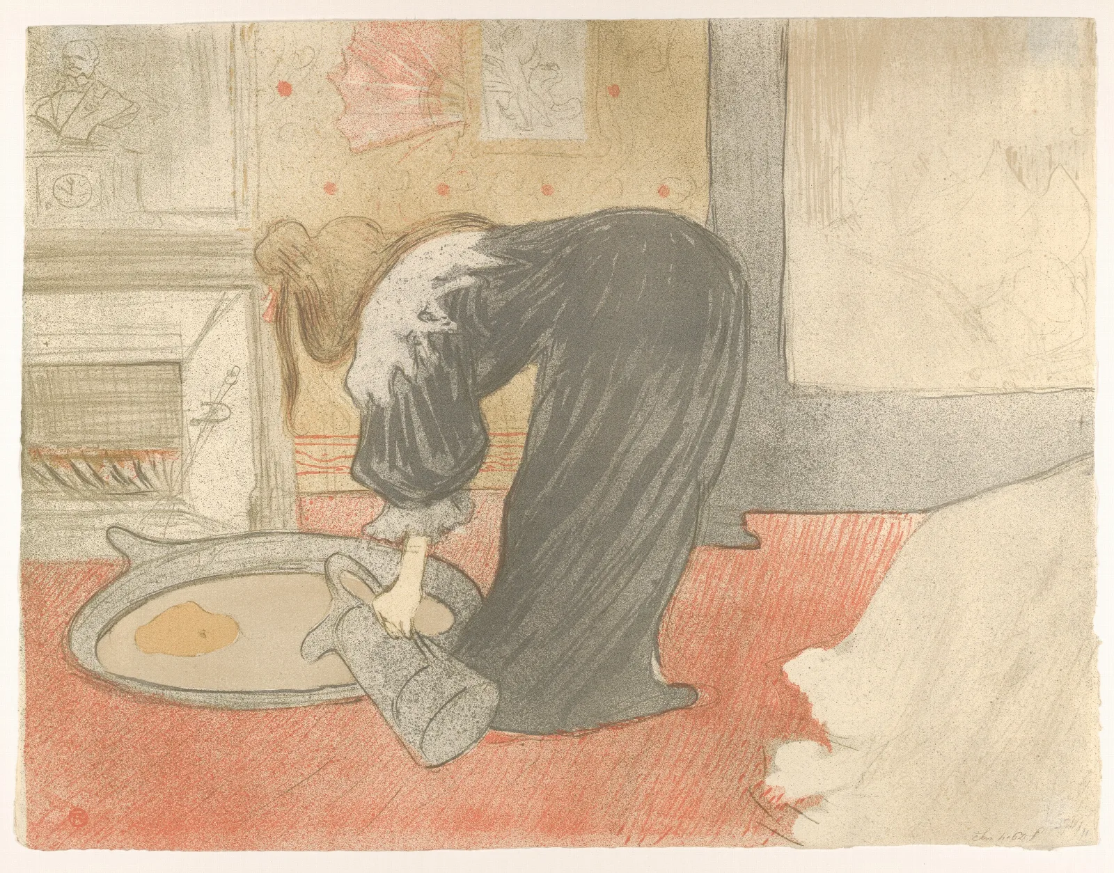 Filling A Tub Wall Art by Henri de Toulouse-Lautrec - Canvas Print