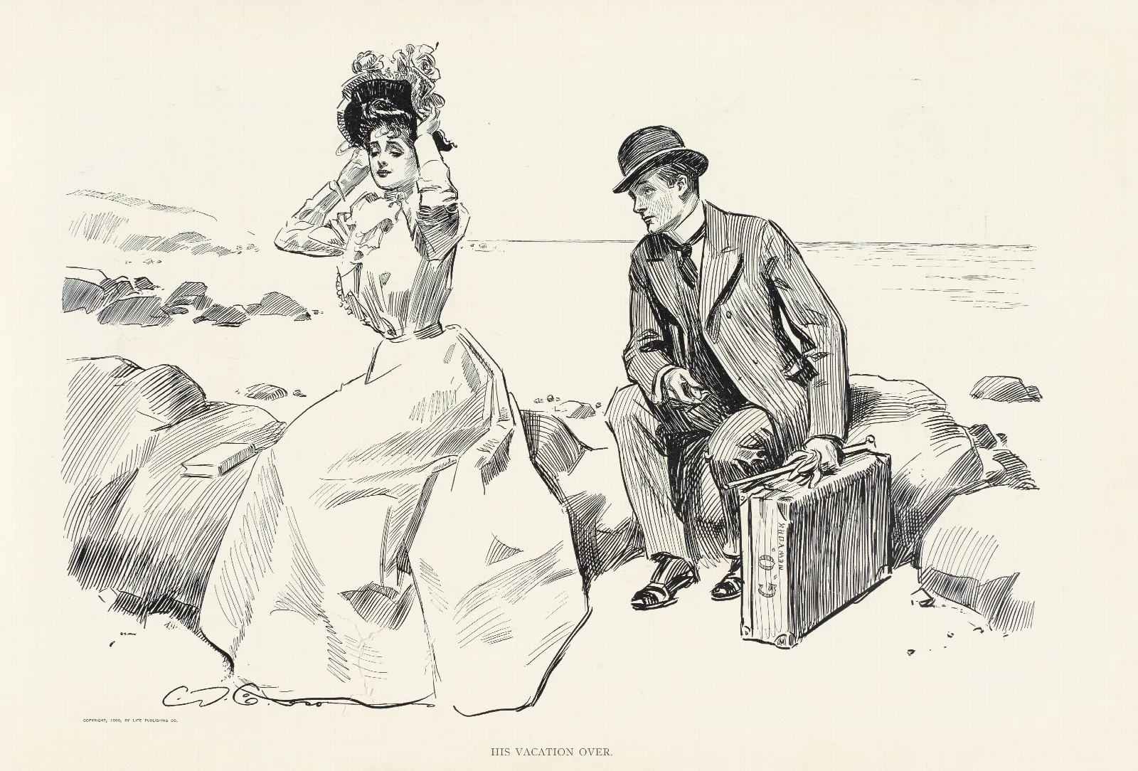 His Vacation Over Wall Art by Charles Dana Gibson - Canvas Print