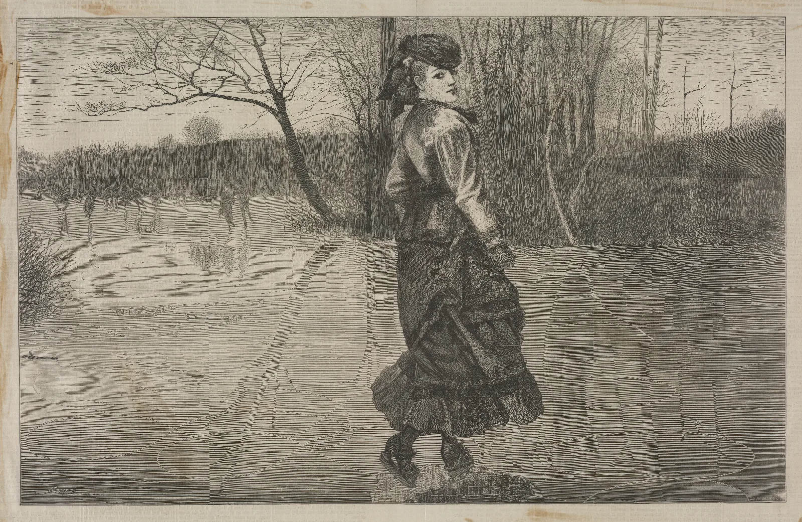 Cutting A Figure Wall Art by Winslow Homer - Canvas Print