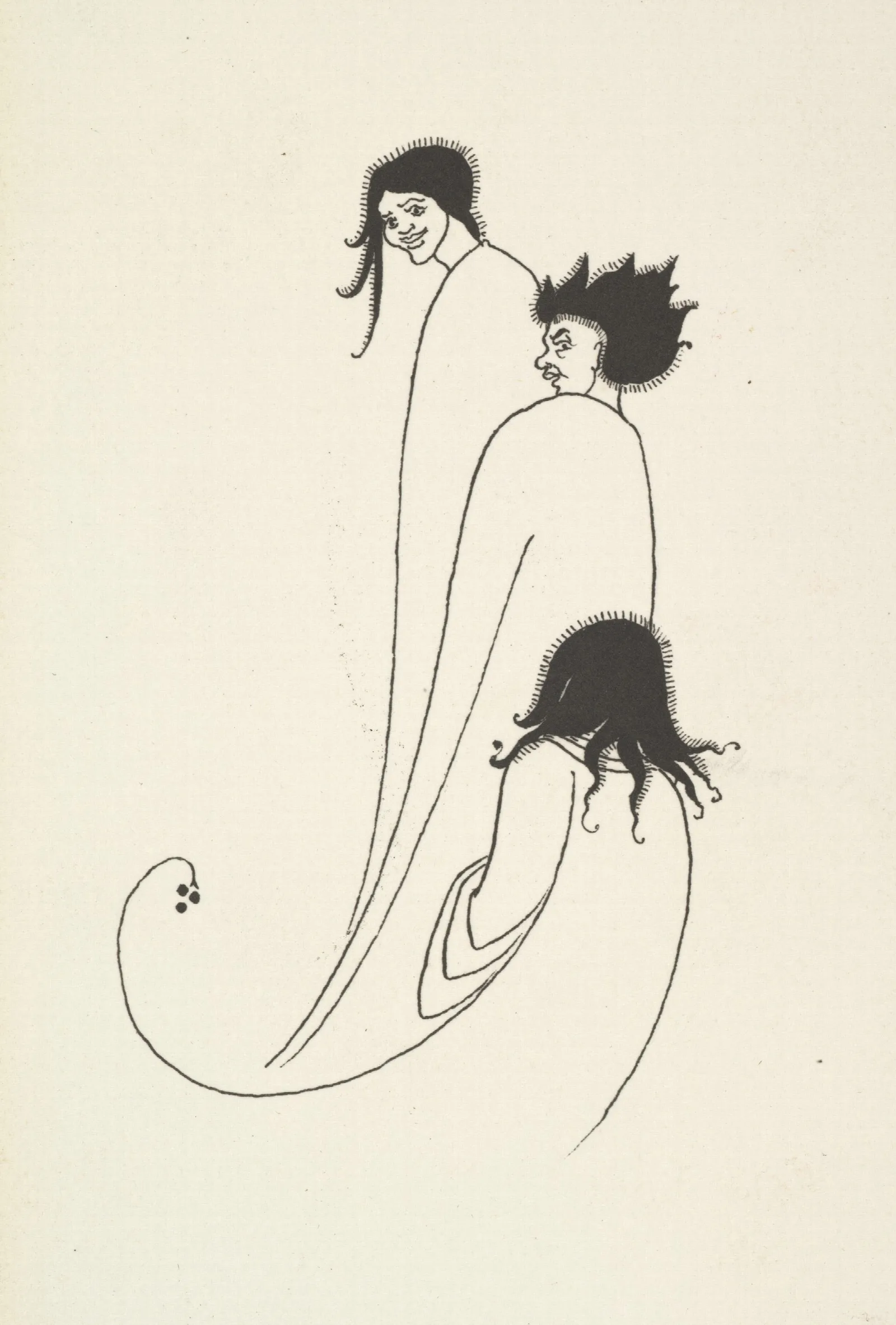 Grotesques By Aubrey Beardsley 5 Wall Art by Aubrey Vincent Beardsley - Canvas Print