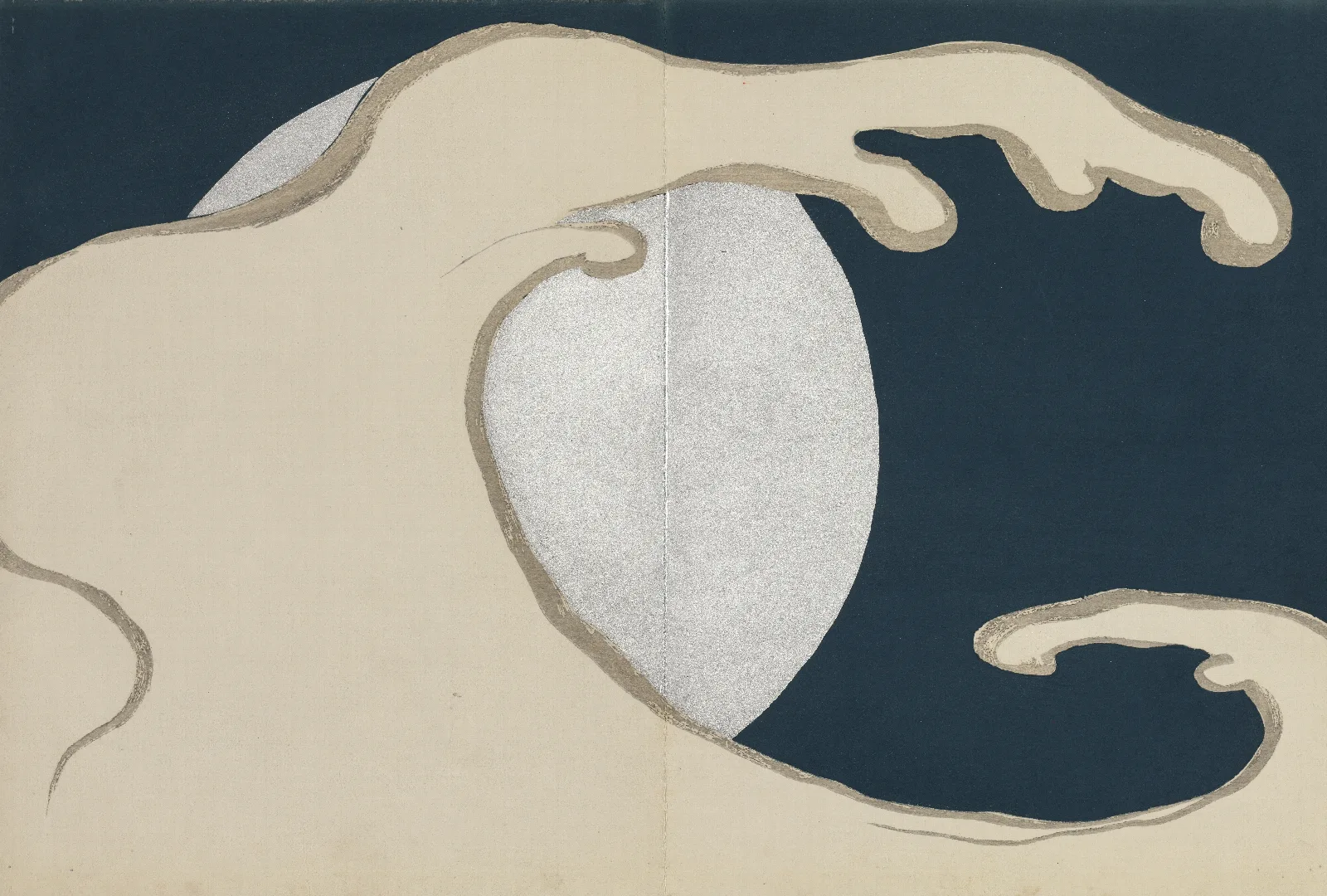 Rising Waves Tachinami Wall Art by Kamisaka Sekka - Canvas Print