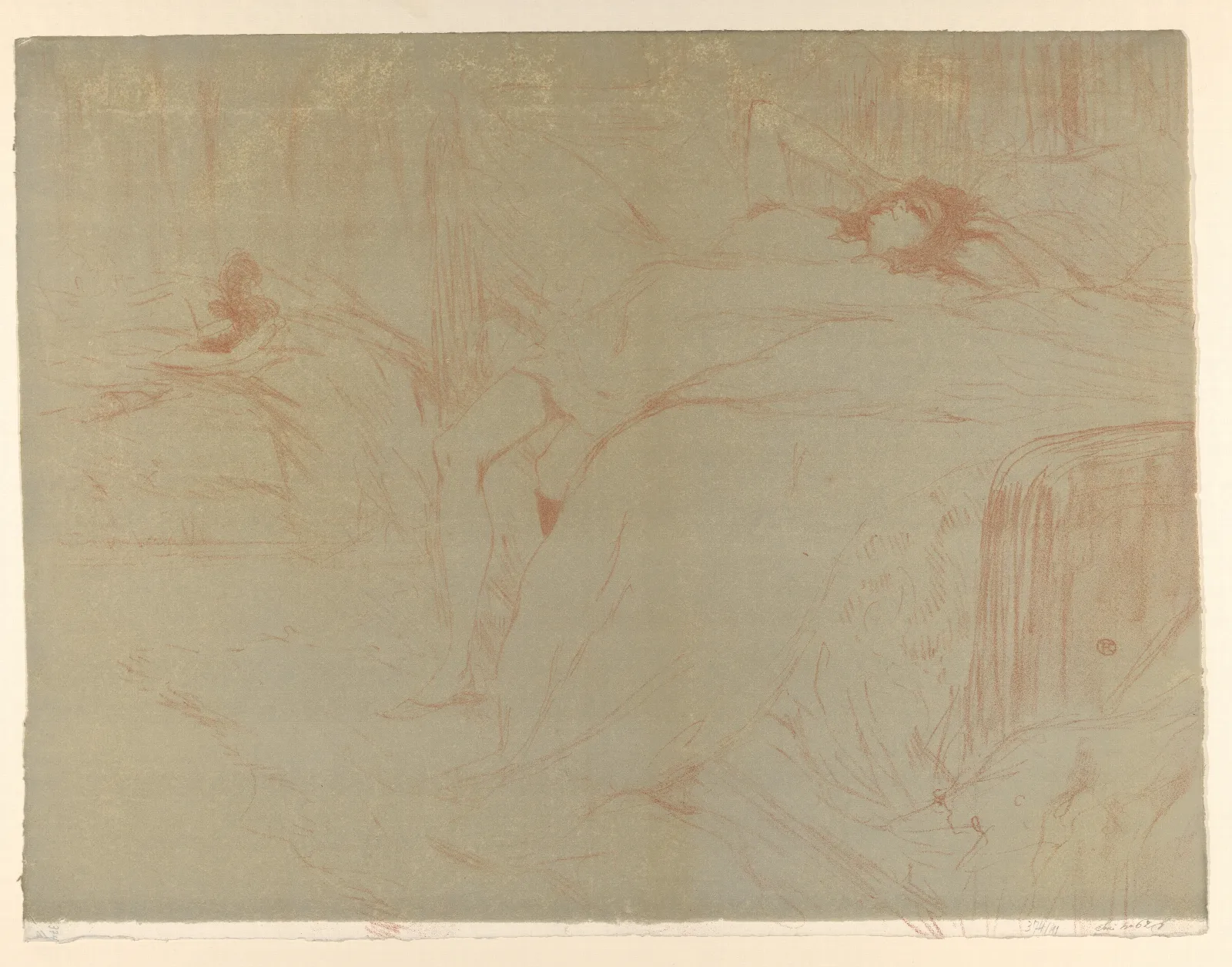 Collapsed On The Bed 2 Wall Art by Henri de Toulouse-Lautrec - Canvas Print