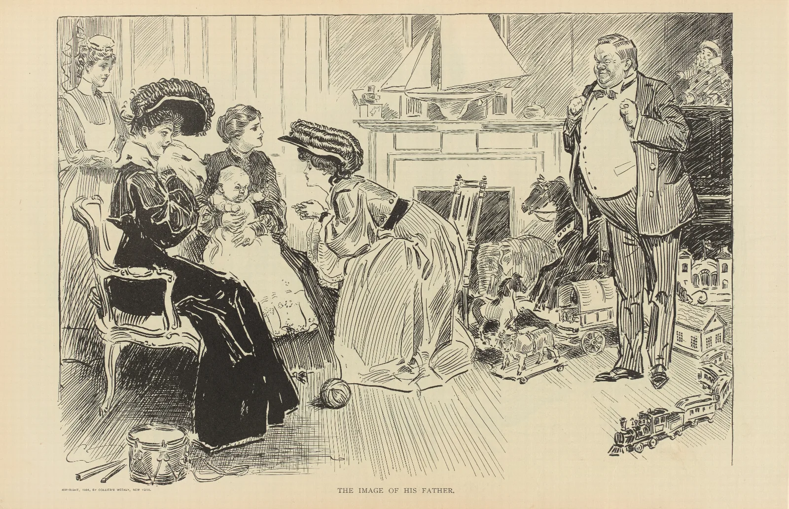 The Image Of His Father Wall Art by Charles Dana Gibson - Canvas Print