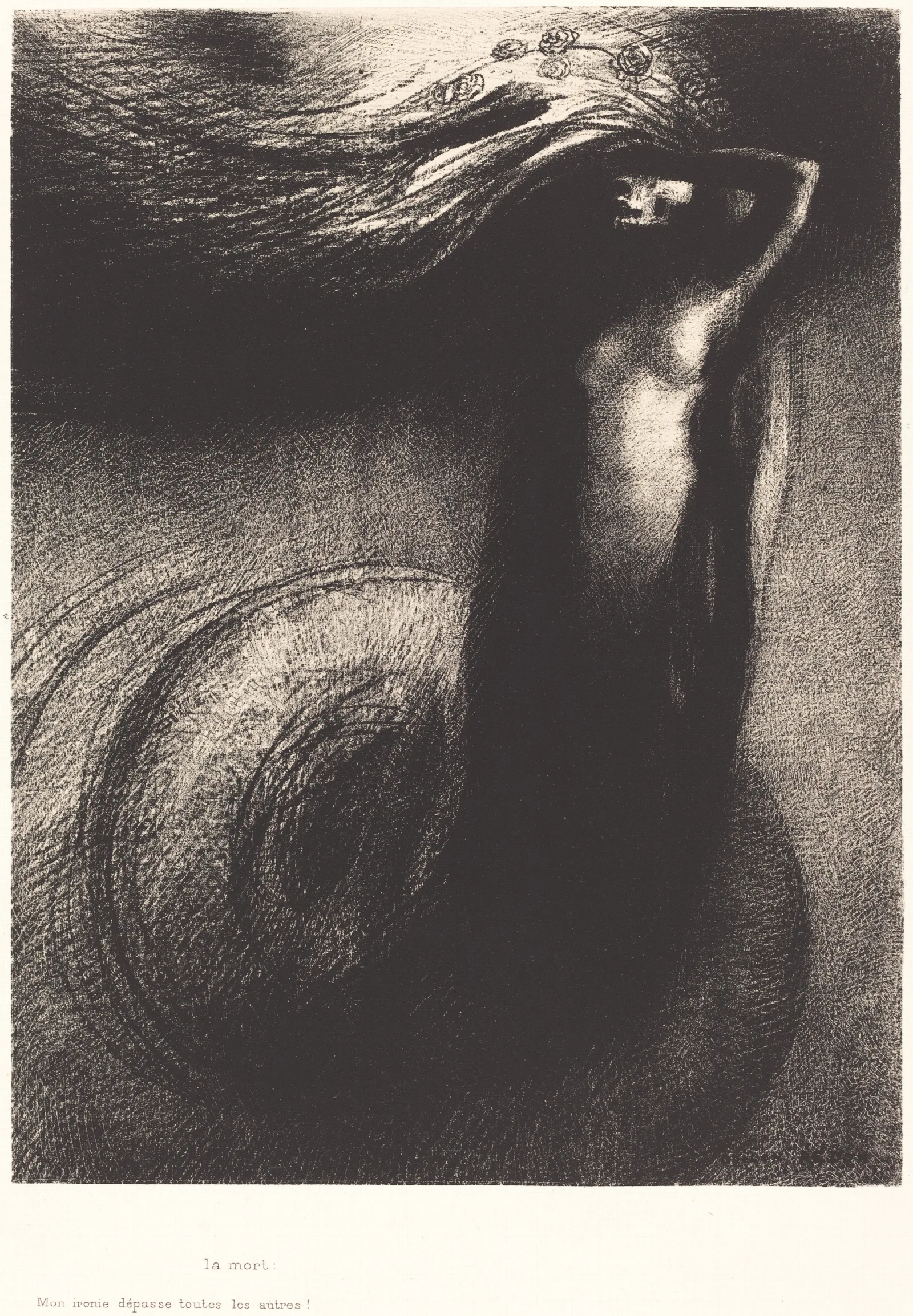 La Mort Mon Ironie Depasse Toutes Les Autres Death My Iron Surpasses All Others Wall Art by Odilon Redon - Canvas Print