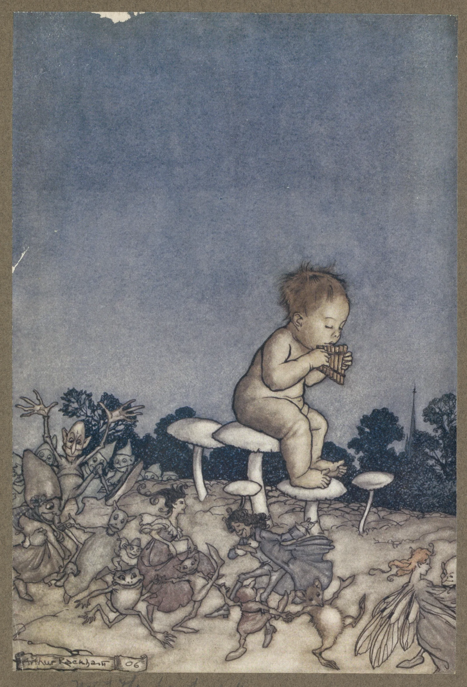 Peter Pan In Faerie Orchestra Wall Art by Arthur Rackham - Canvas Print