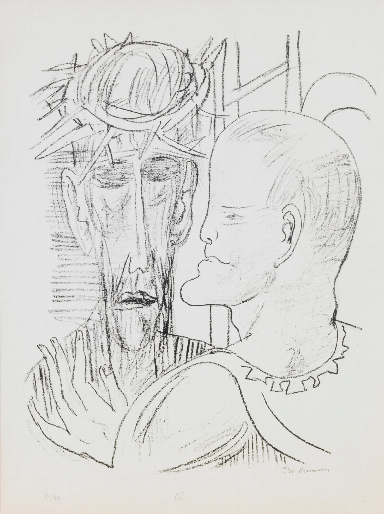 Christ And Pilate Plate 15 From The Portfolio Day And Dream Wall Art by Max Beckmann - Canvas Print