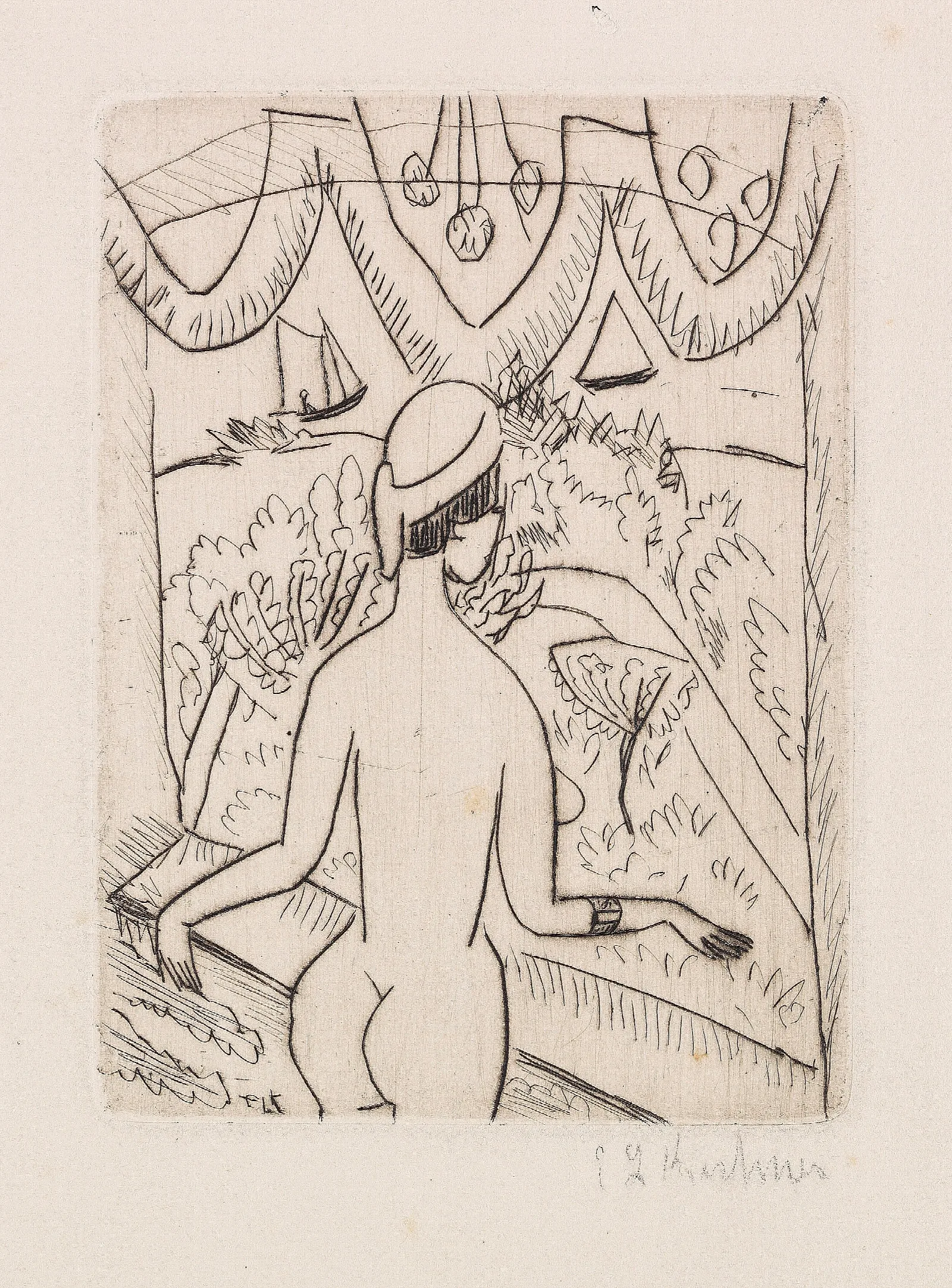 Nackte Frau Am Fenster Fehmarn Wall Art by Ernst Ludwig Kirchner - Canvas Print