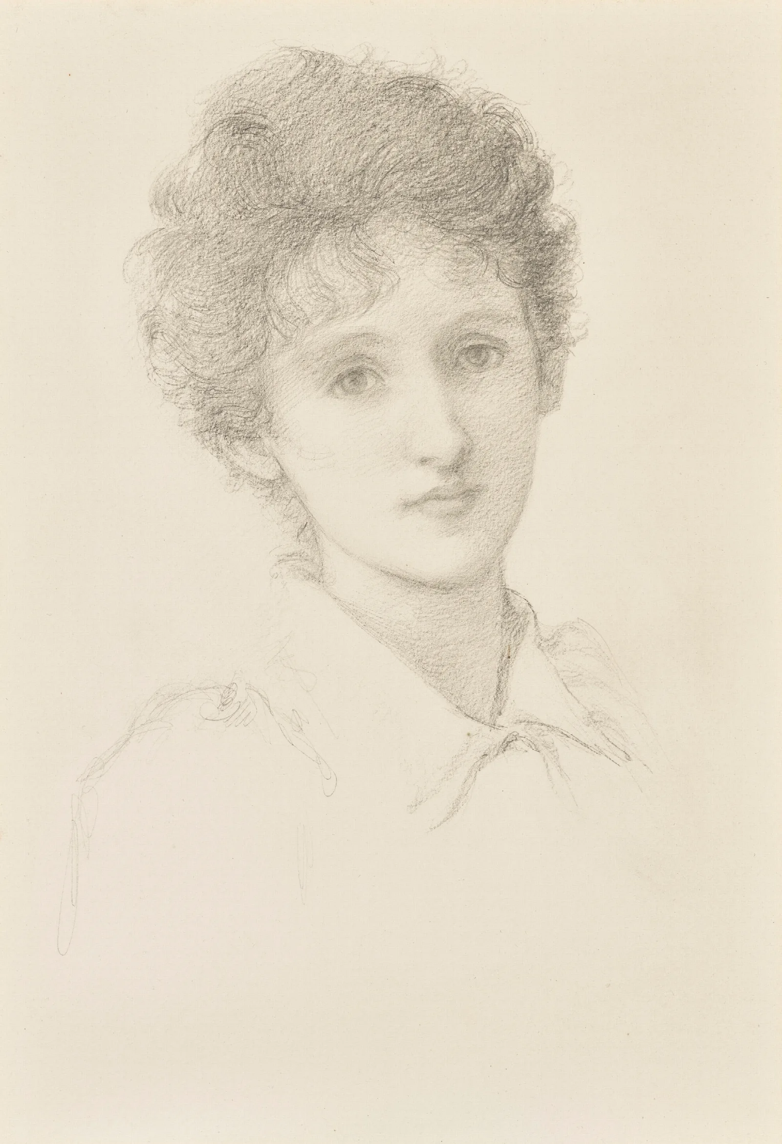 Head Study Of A Young Lady Possibly May Gaskell Wall Art by Sir Edward Coley Burne-Jones - Canvas Print