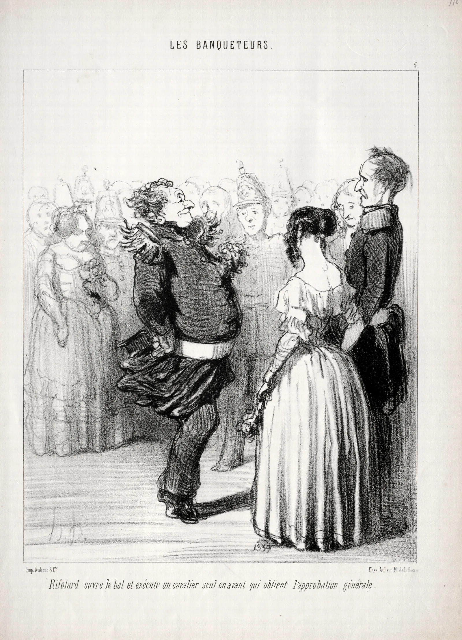Rifolard Opens The Ball Wall Art by Honoré Daumier - Canvas Print
