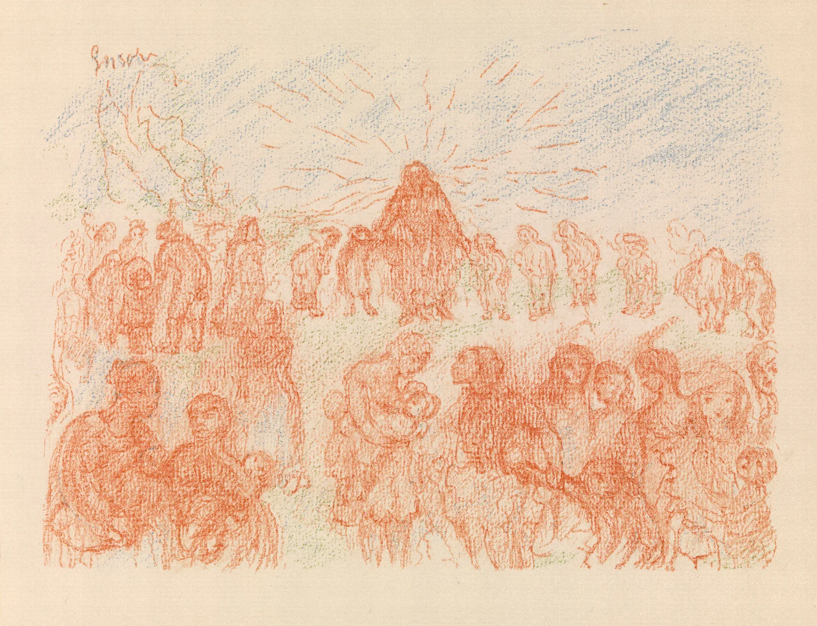 Let The Little Ones Come To Me Wall Art by James Ensor - Canvas Print