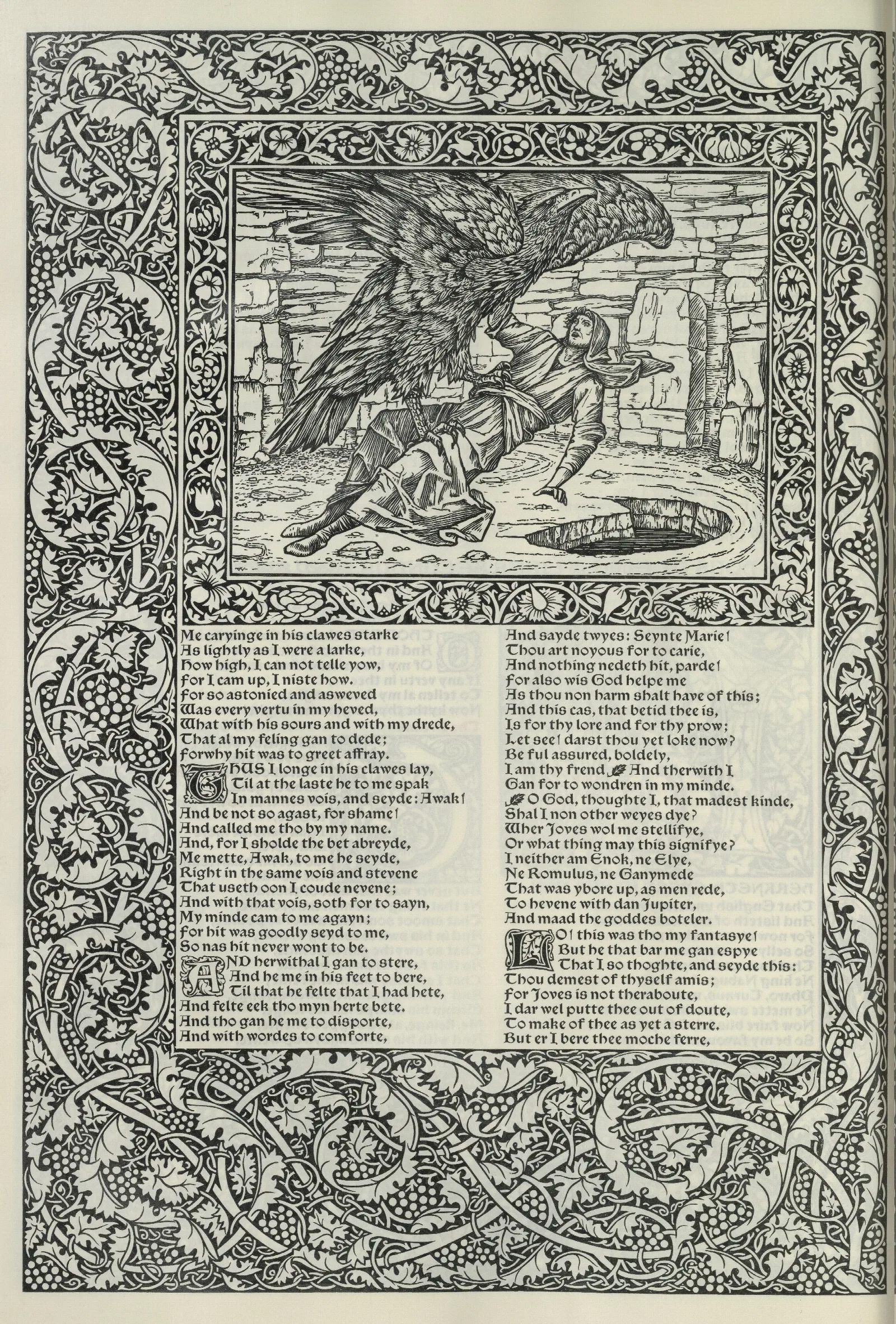 The Works Of Geoffrey Chaucer Pl 73 Wall Art by Sir Edward Coley Burne-Jones - Canvas Print
