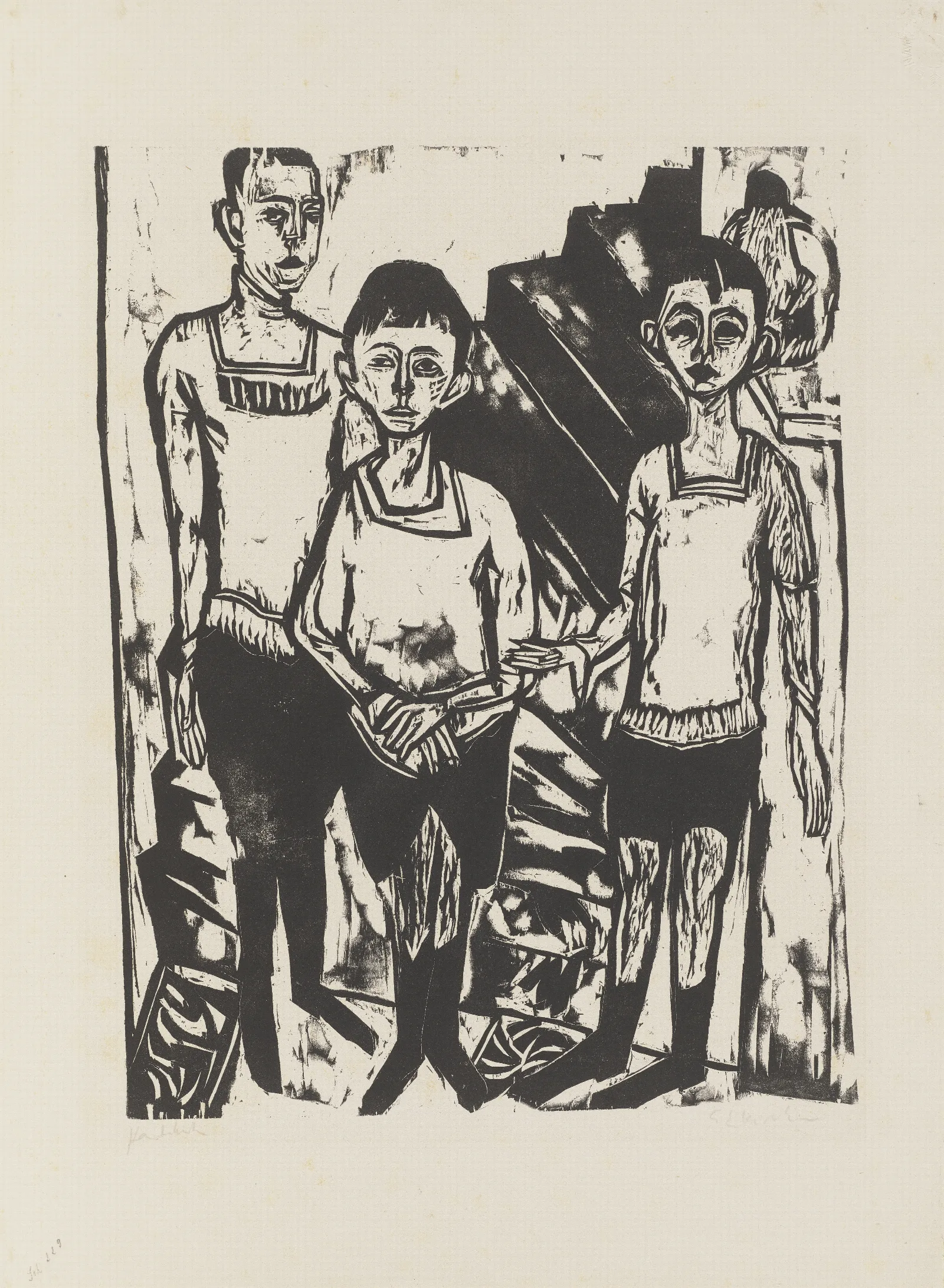 Drei Knaben Sohne Fehr Wall Art by Ernst Ludwig Kirchner - Canvas Print