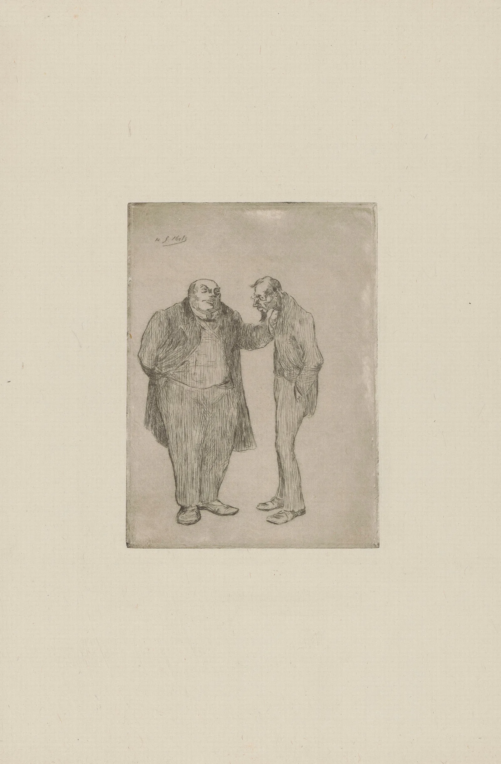 Deux Hommes Discutant Wall Art by Henri-Gabriel Ibels - Canvas Print