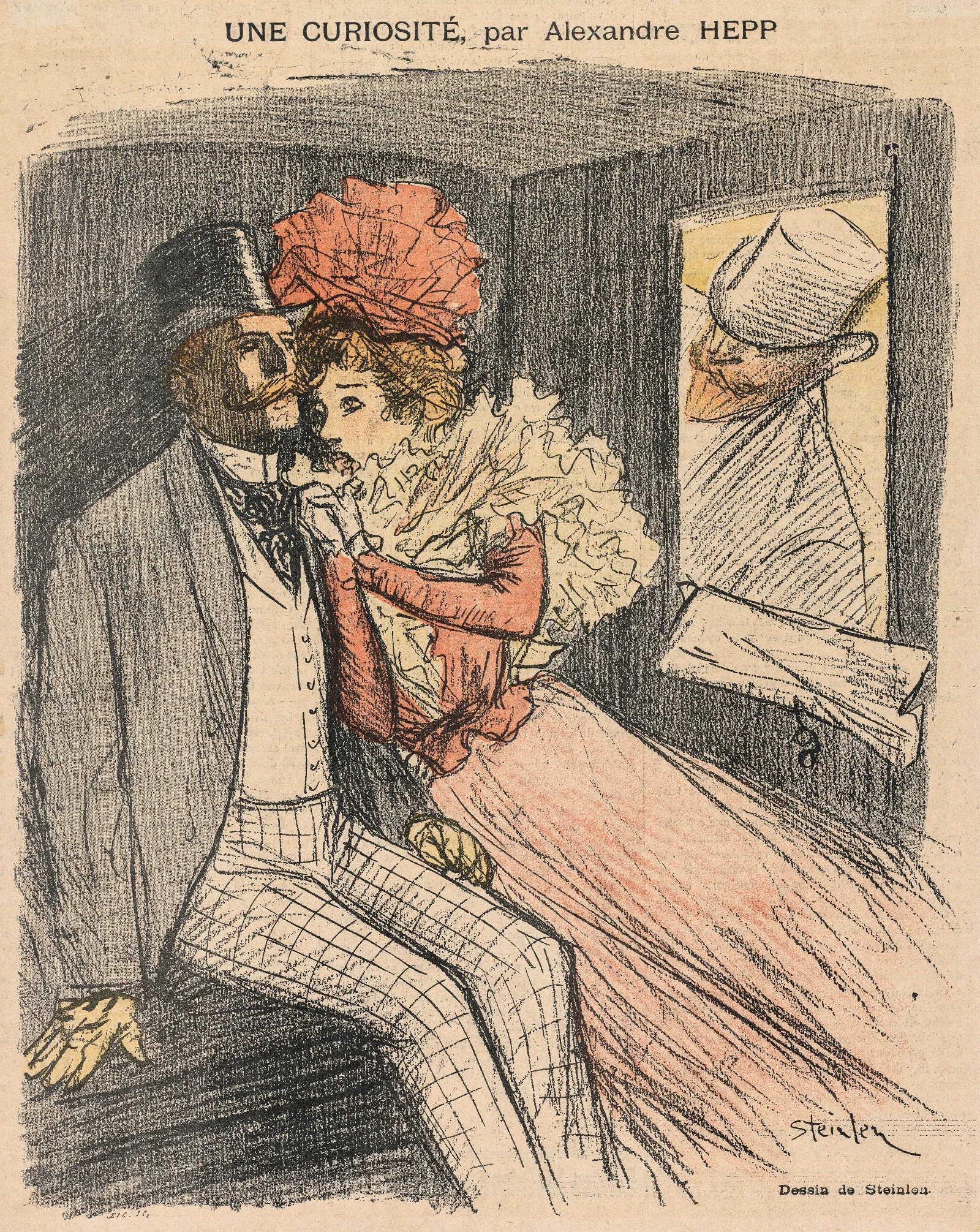 Gil Blas Illustre Une Curiosite Par Alexandre Hepp Wall Art by Théophile Alexandre Steinlen - Canvas Print
