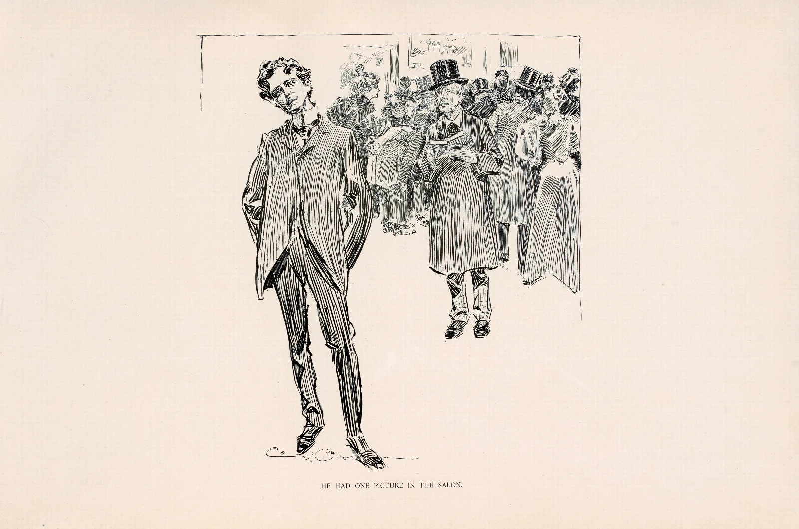 He Had One Picture In The Salon Wall Art by Charles Dana Gibson - Canvas Print