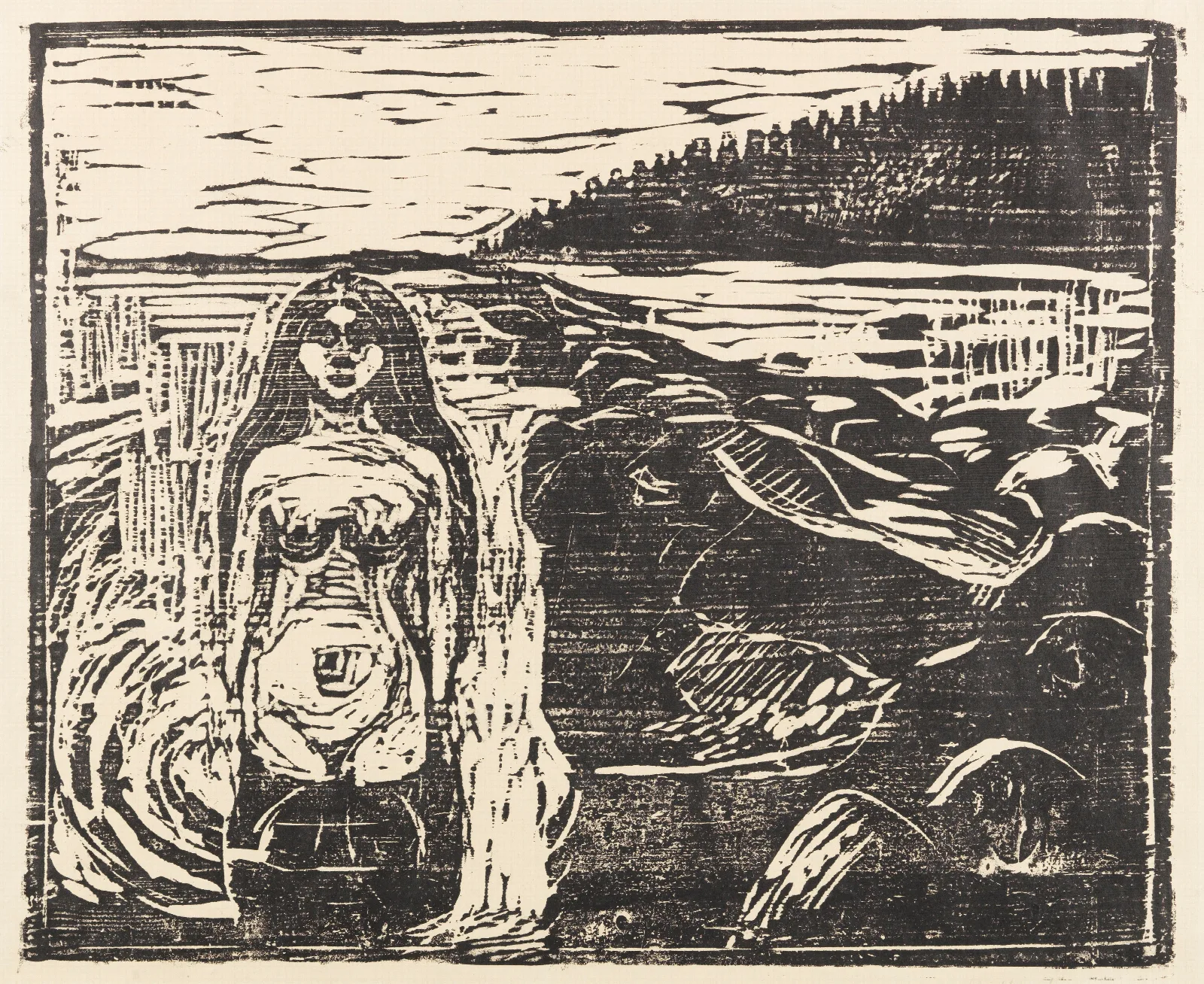 Badendes Weib Wall Art by Edvard Munch - Canvas Print