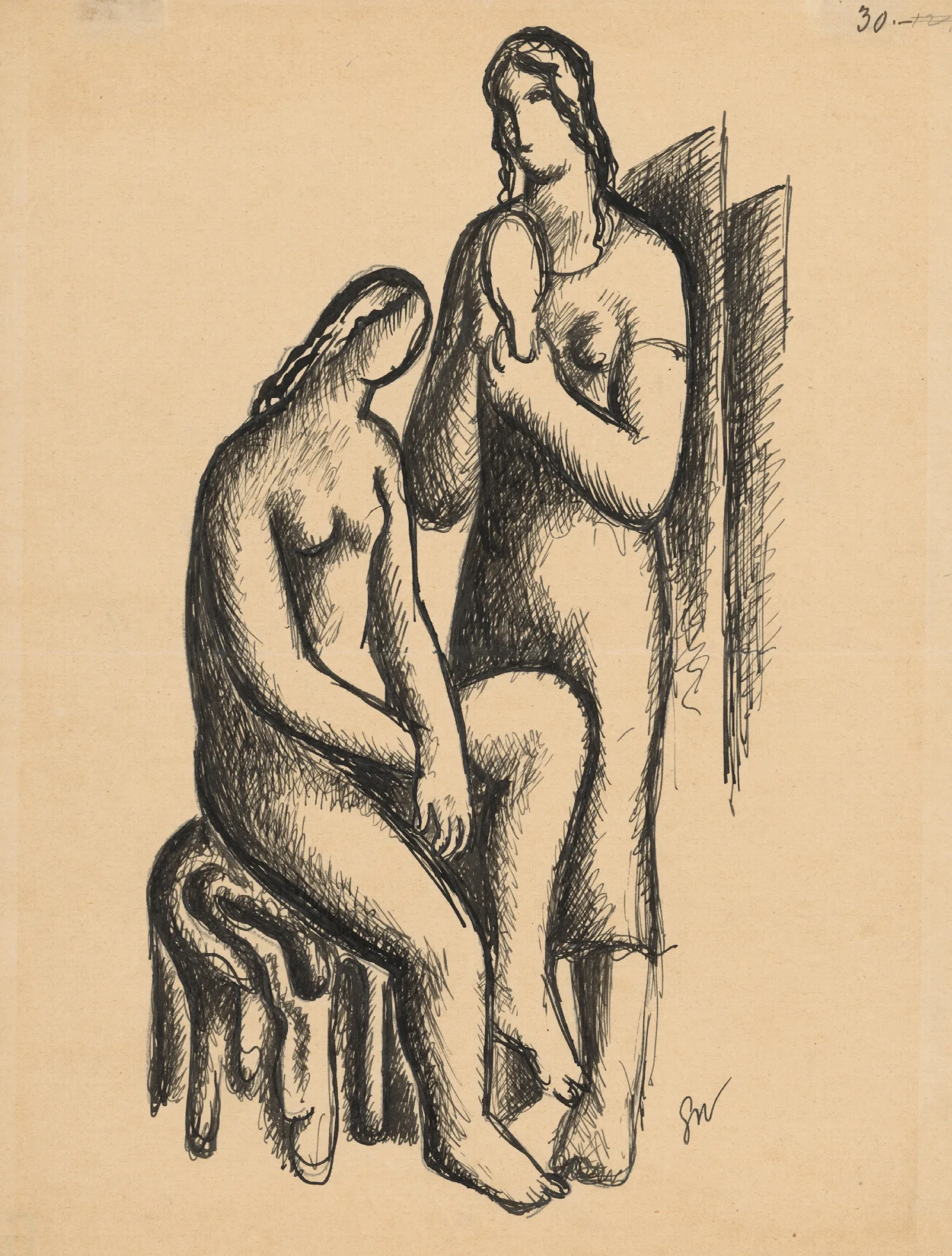 Two Friends 8 Wall Art by Mikuláš Galanda - Canvas Print