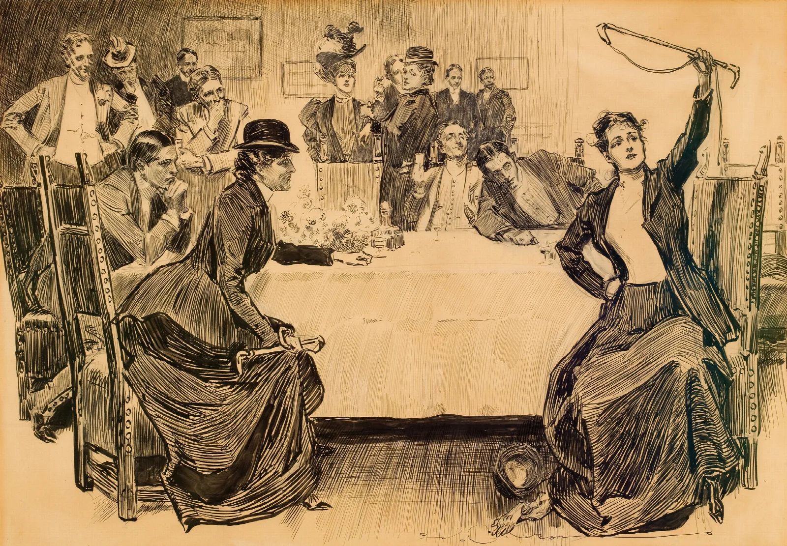 The Story Of The Hunt Wall Art by Charles Dana Gibson - Canvas Print