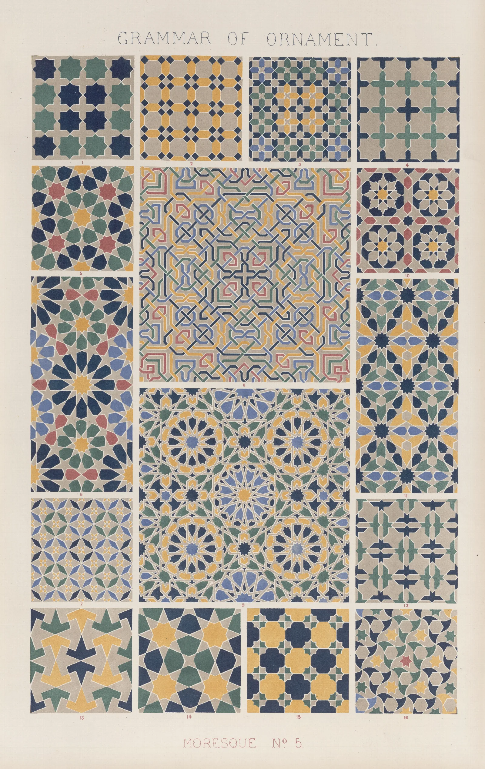 Moresque No 5 2 Wall Art by Owen Jones - Canvas Print