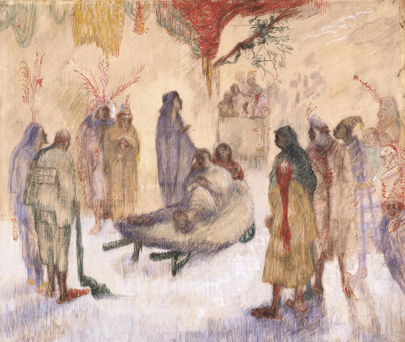 Christ With The Lame Wall Art by James Ensor - Canvas Print